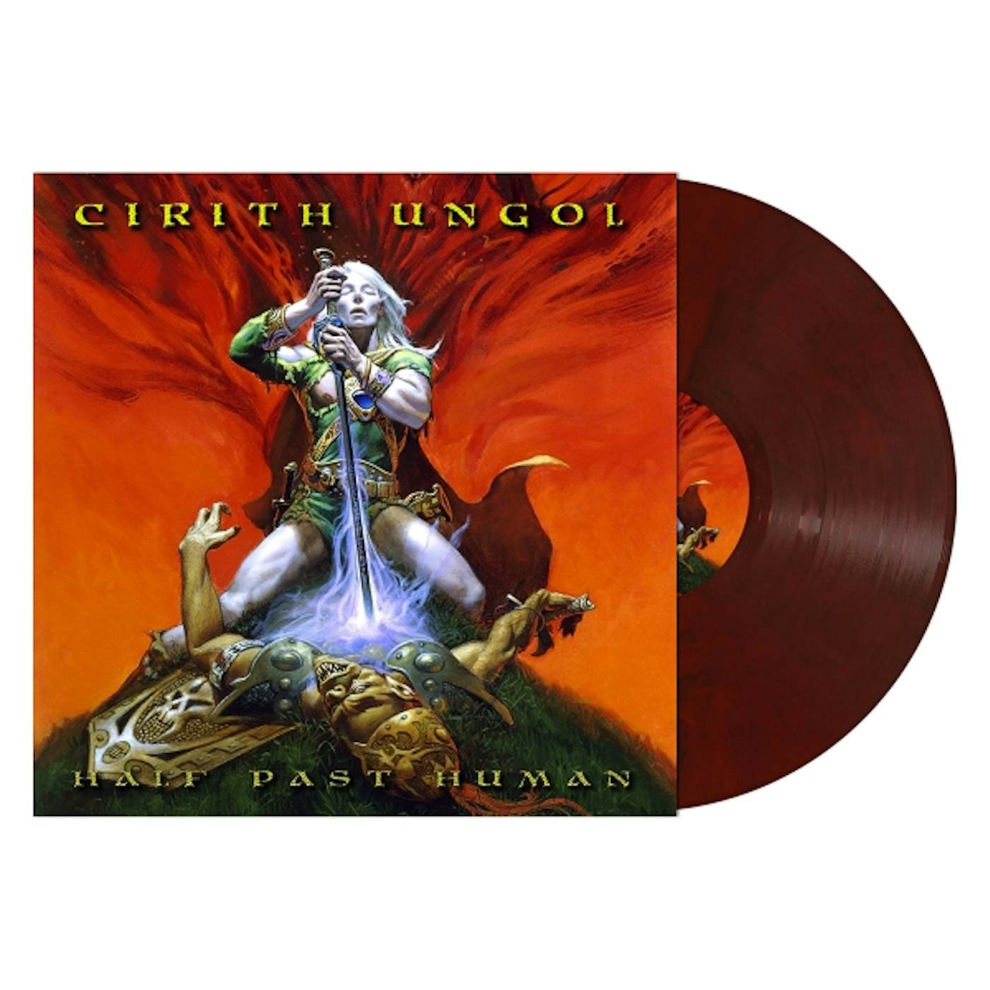 Cirith Ungol HALF PAST HUMAN (DARK RED MARBLE VINYL) Vinyl Record