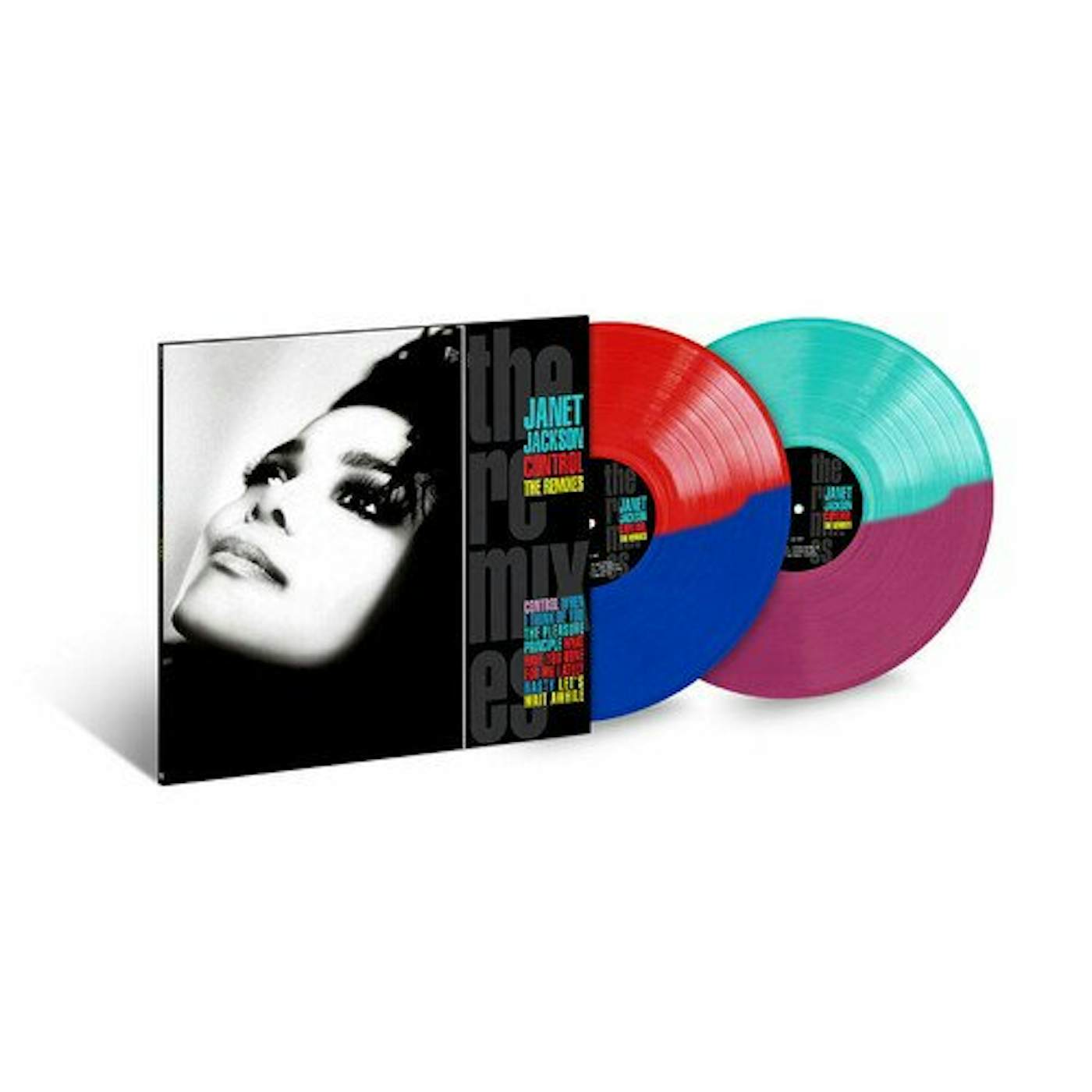 Janet Jackson Control: The Remixes (Blue/Red & Sea Glass/Lavender/2LP) Vinyl Record