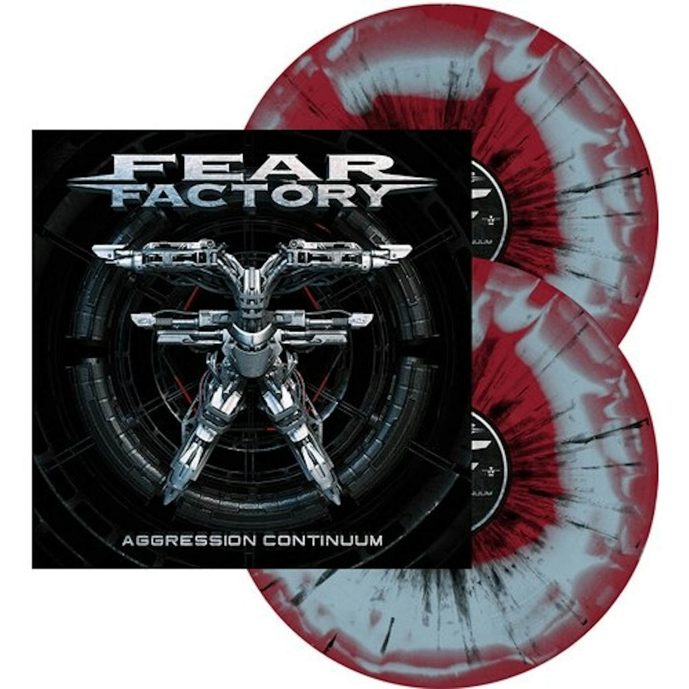 Fear Factory Aggression Continuum (red & blue swirl w/ black vinyl) vinyl record