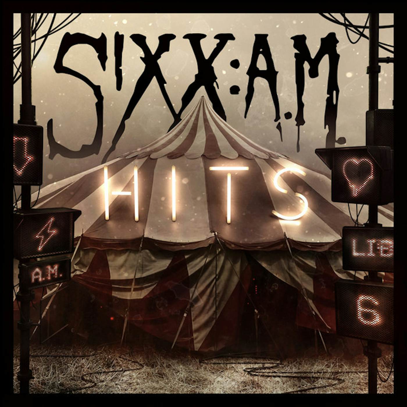 Sixx:A.M. HITS (TRANSLUCENT RED WITH BLACK SMOKE VINYL) Vinyl Record