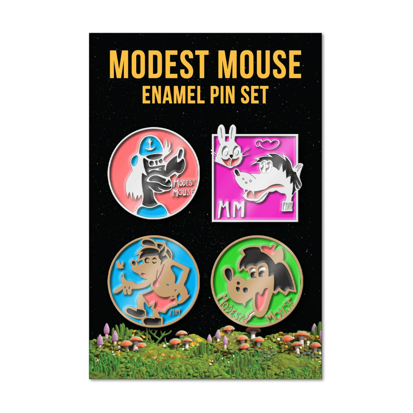 Modest Mouse Wolf Lapel Pin Set