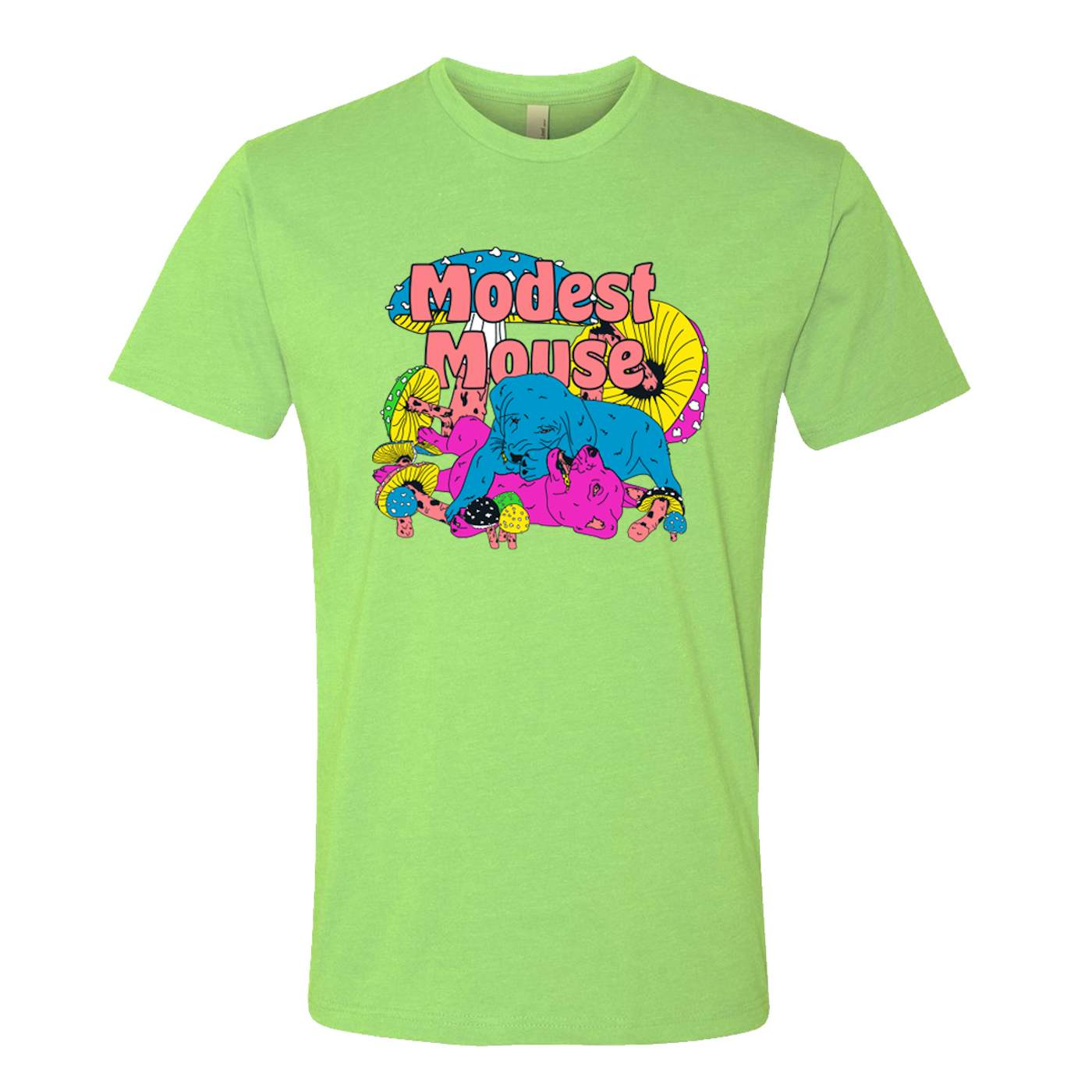 Modest Mouse Puppy Pile Lime Tee