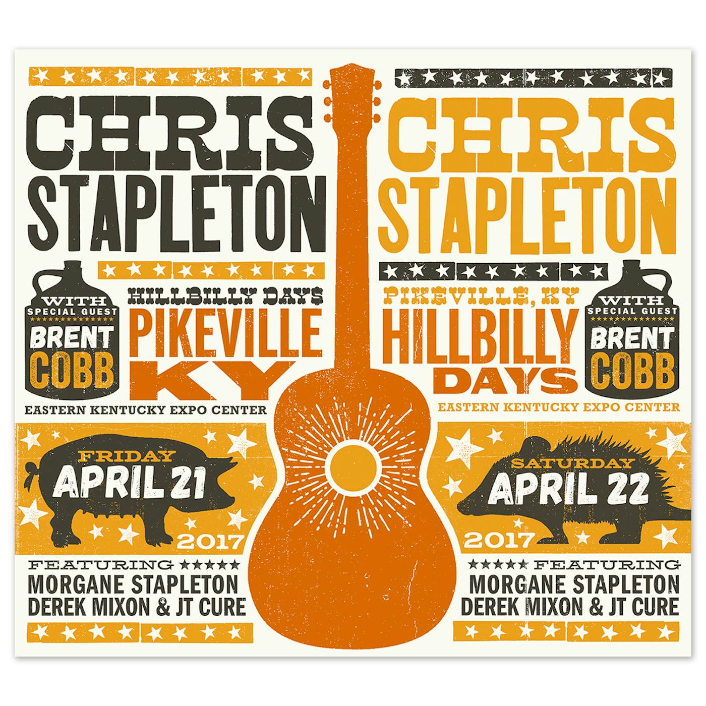 Chris Stapleton Show Poster Pikeville, KY 4/21/17 First of Two