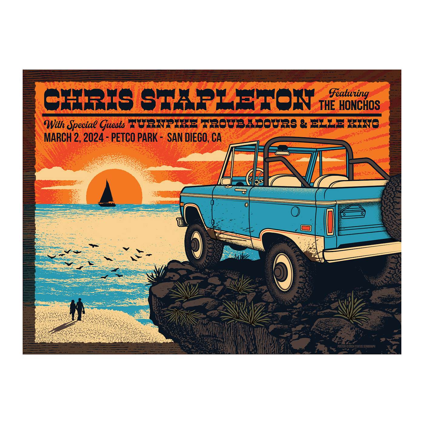 Chris Stapleton Show Poster – San Diego, CA – 03/02/2024