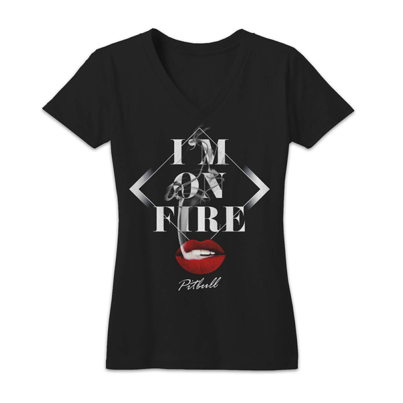 Ladies Pitbull V Neck T Shirt | I'm On Fire