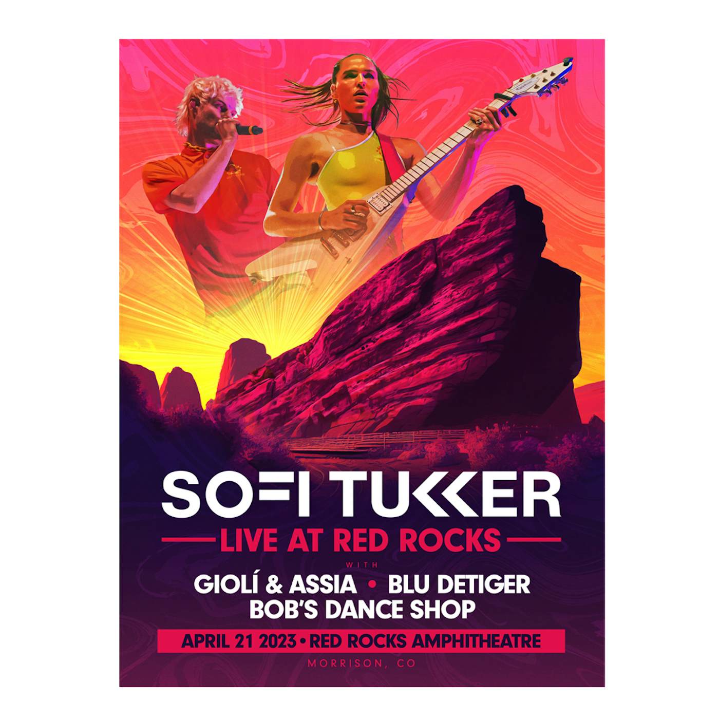 Sofi Tukker 2023 Limited Edition Red Rocks Poster