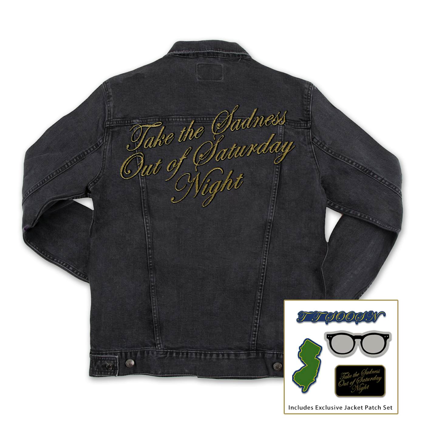 Black Stitched Denim Jacket (EXCLUSIVE)