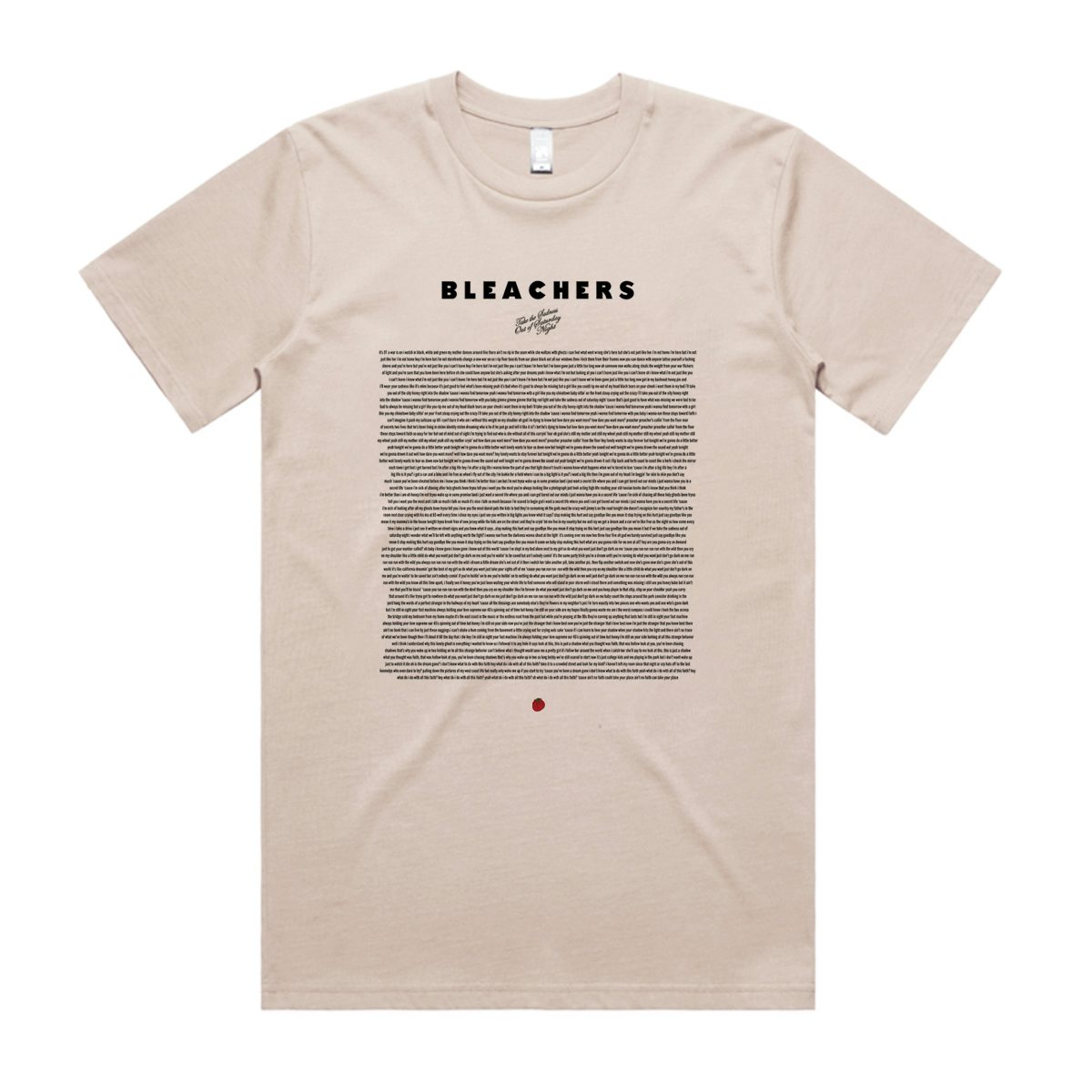 Bleachers TAKE THE SADNESS OUT OF SATURDAY NIGHT FULL ALBUM LYRIC TEE