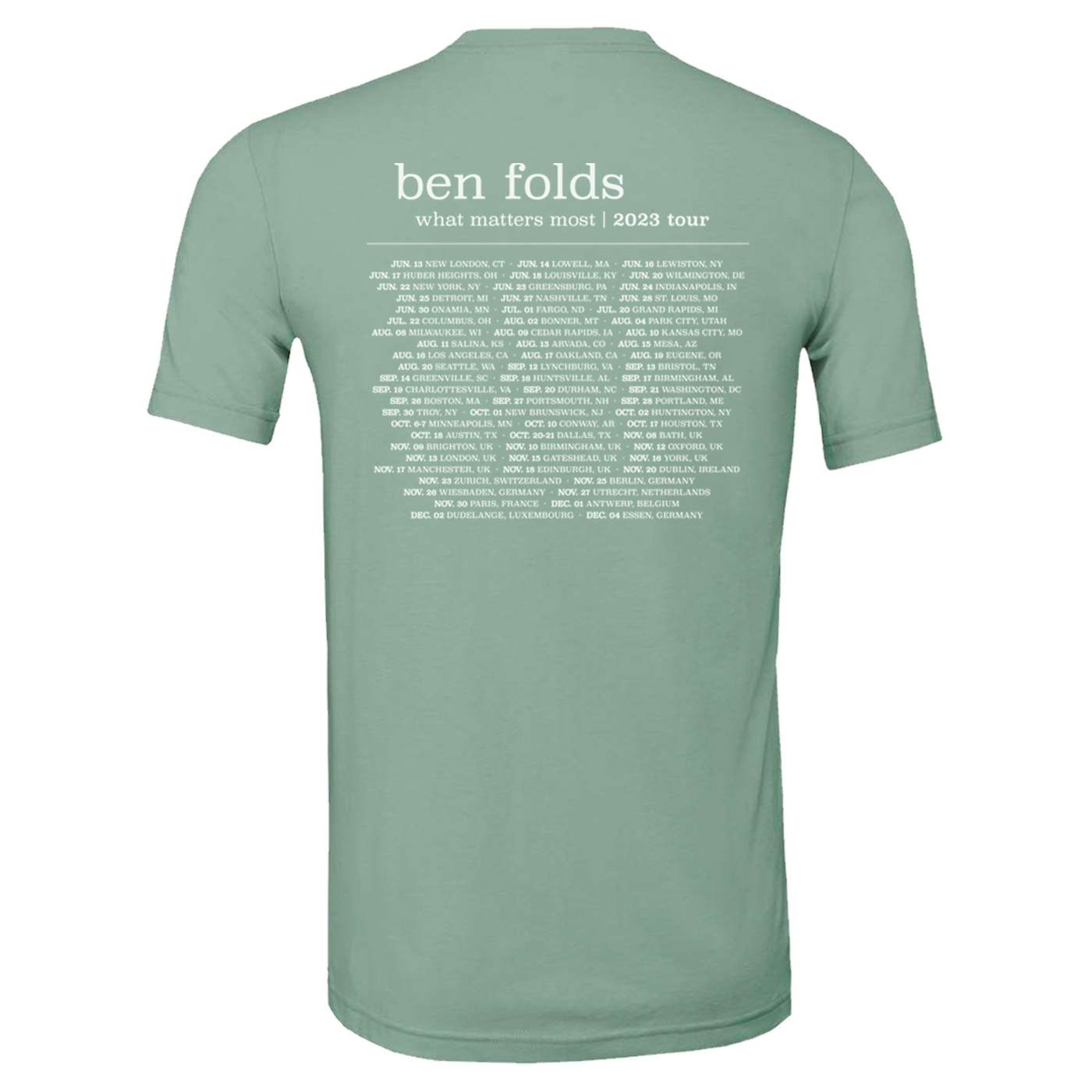 Ben Folds What Matters Most Unisex Tour Shirt