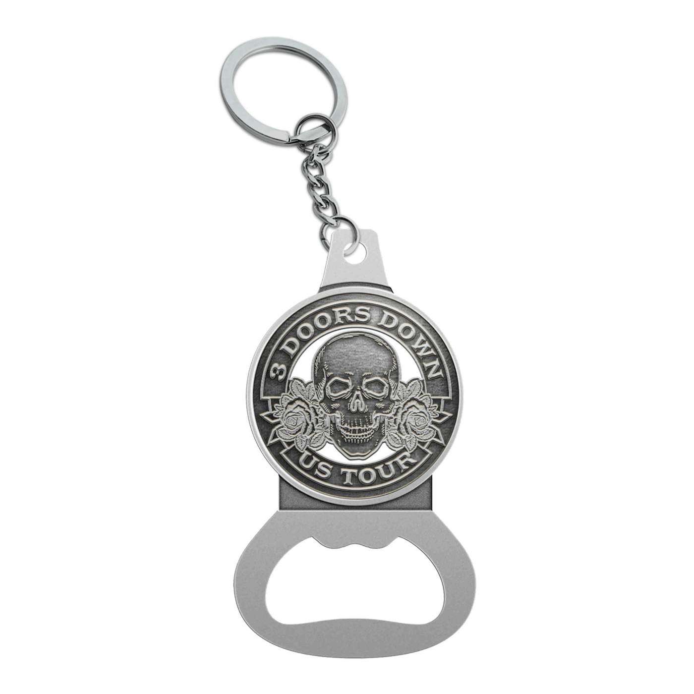 3 Doors Down Skull and Roses Keychain