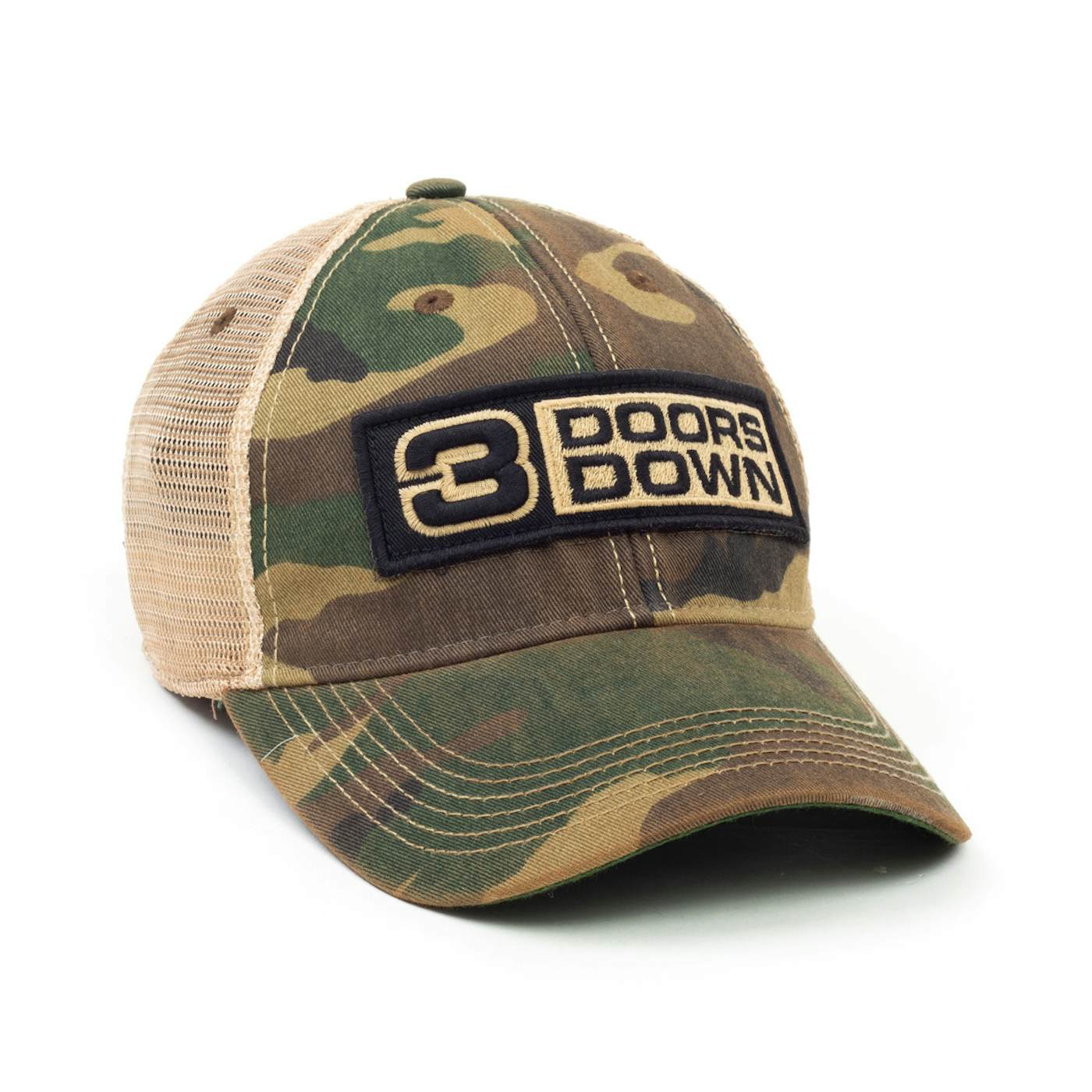 3 Doors Down Logo Camo Trucker
