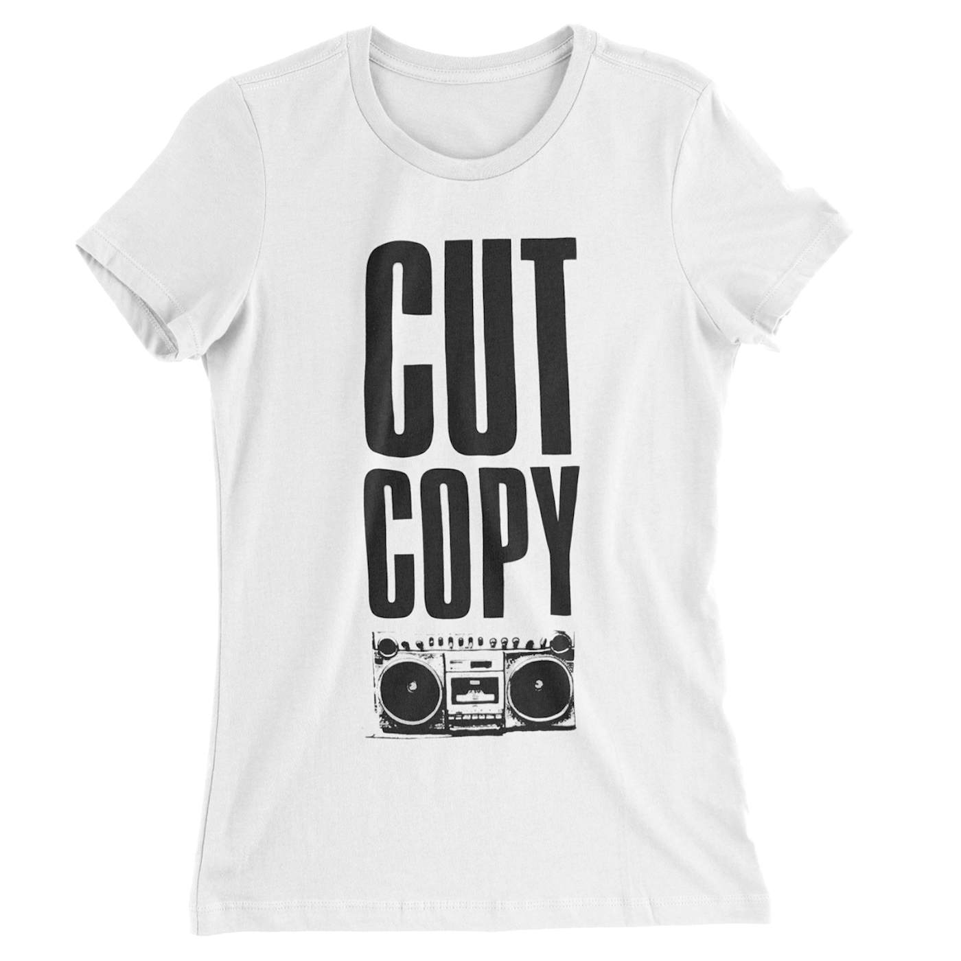 Cut Copy -  Boom Box - 90s Baby Tee Fit - White