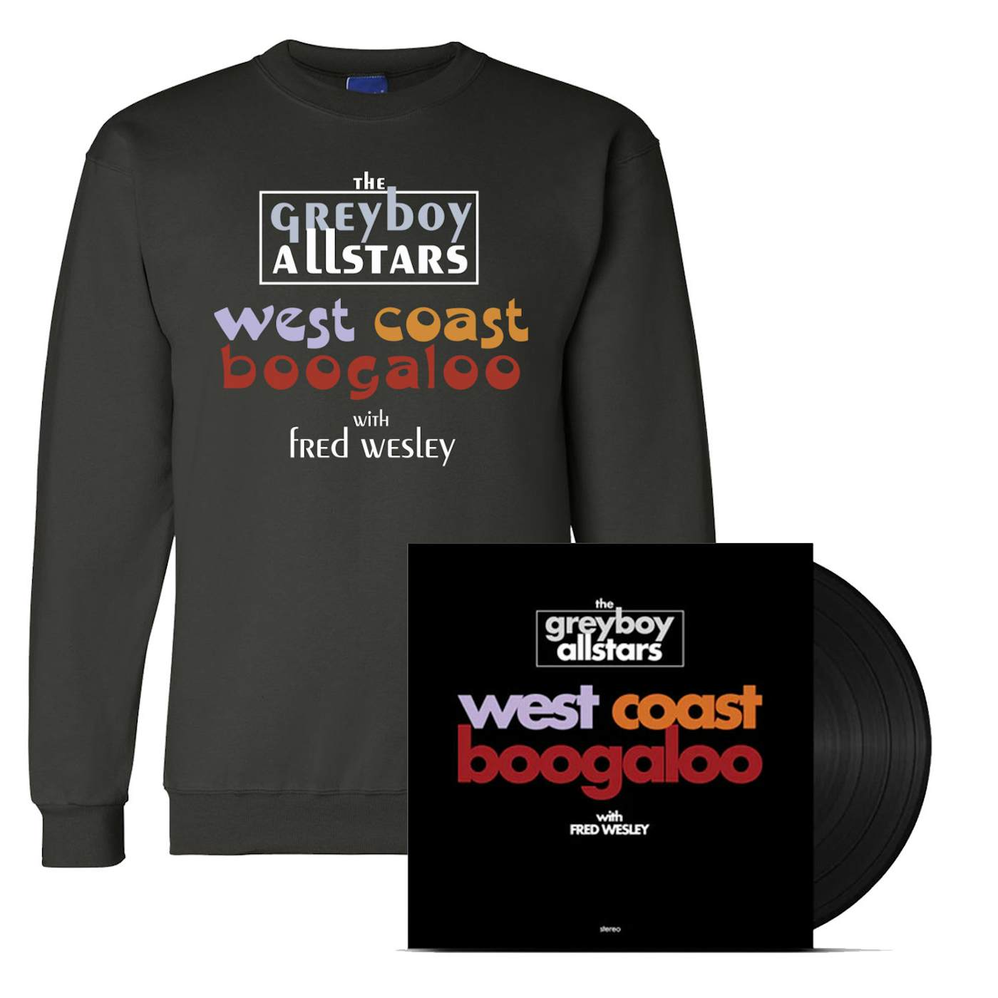 The Greyboy Allstars West Coast Boogaloo Crewneck & Vinyl Bundle