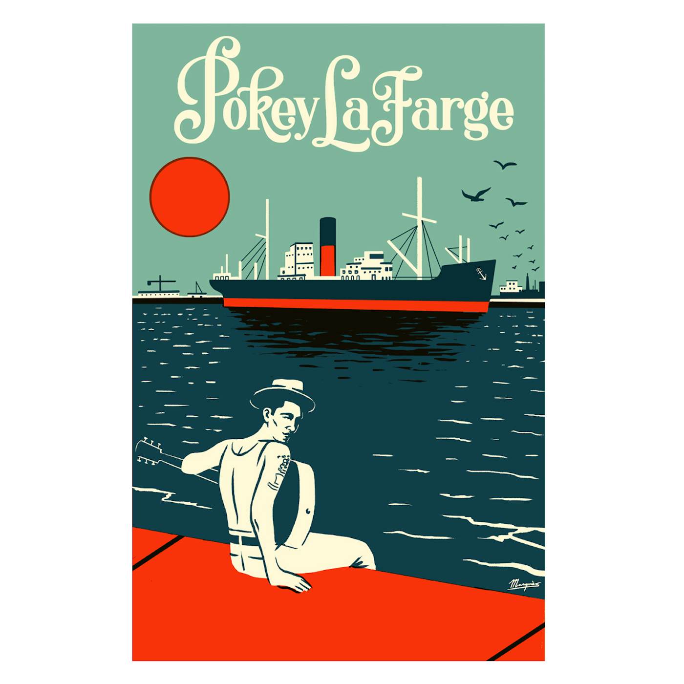 Pokey LaFarge Steamboat Screen Printed Poster
