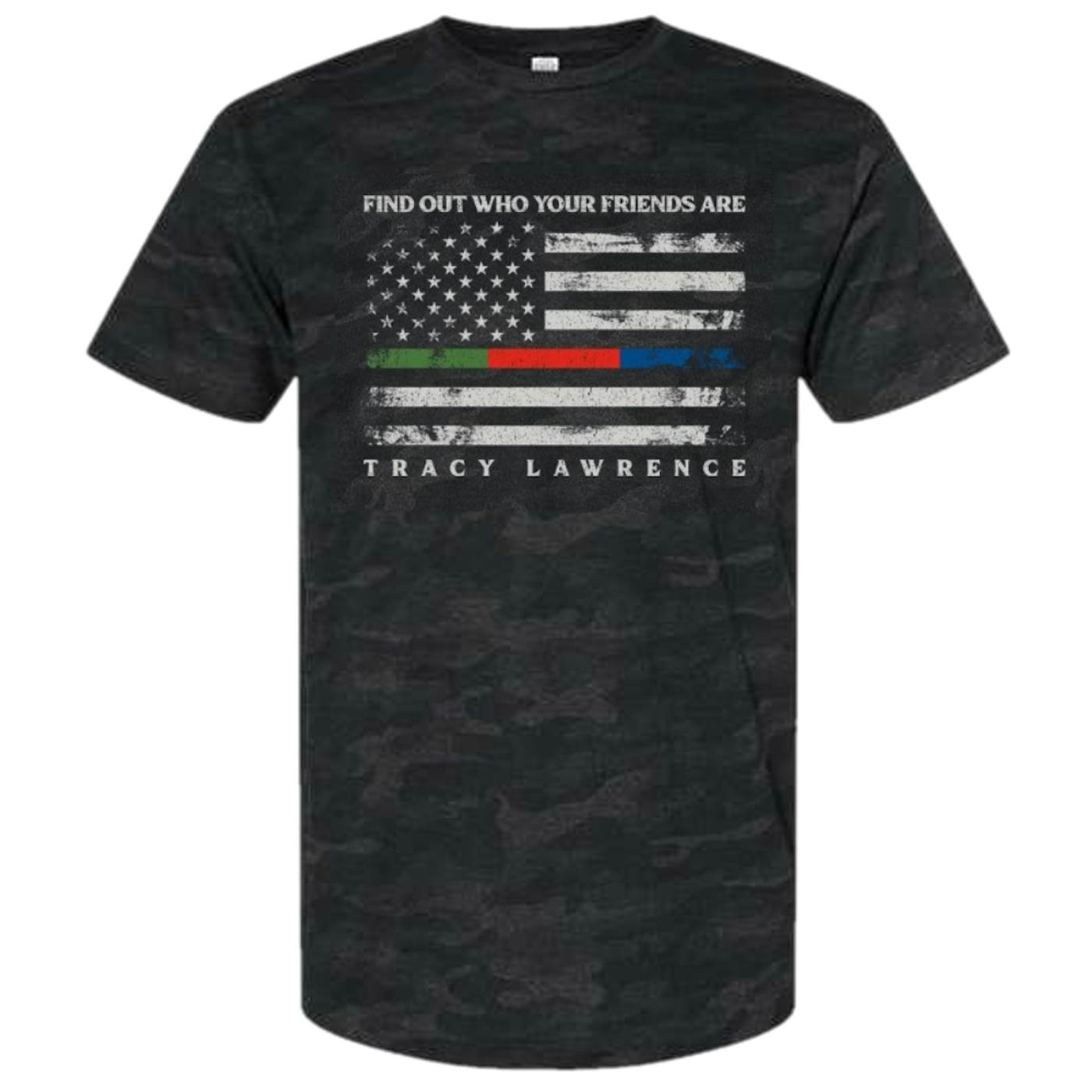 Tracy Lawrence Black Camo Flag Tour Tee