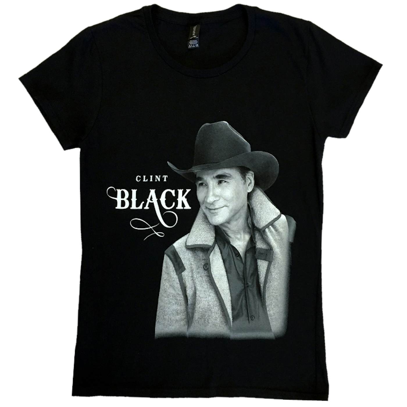 Clint Black Ladies Black Photo Tee