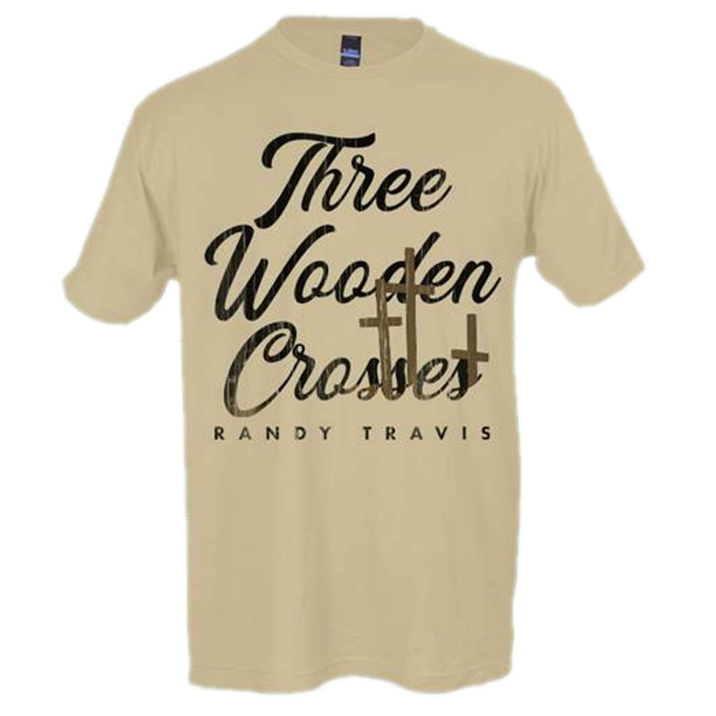 Randy Travis Tan Three Wooden Crosses Tee