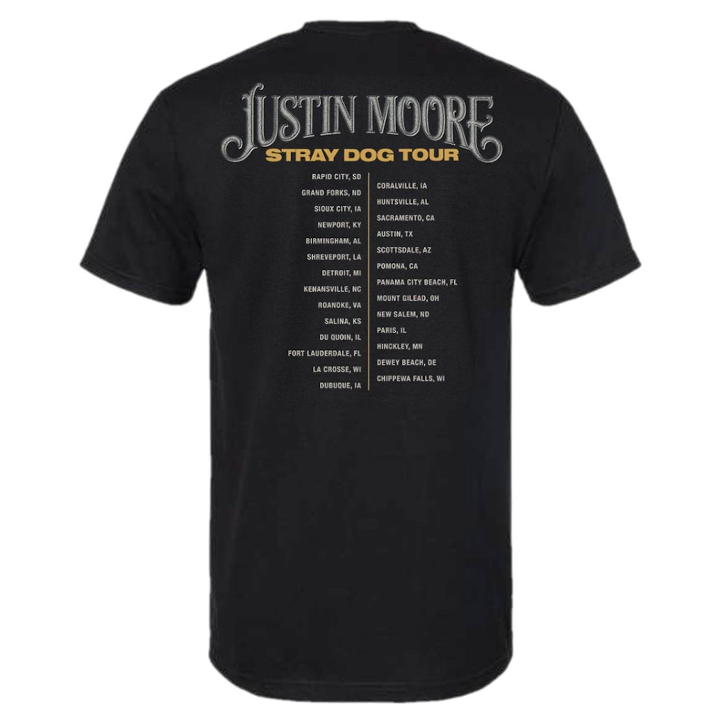 Justin Moore Black Stray Dog Tour Tee