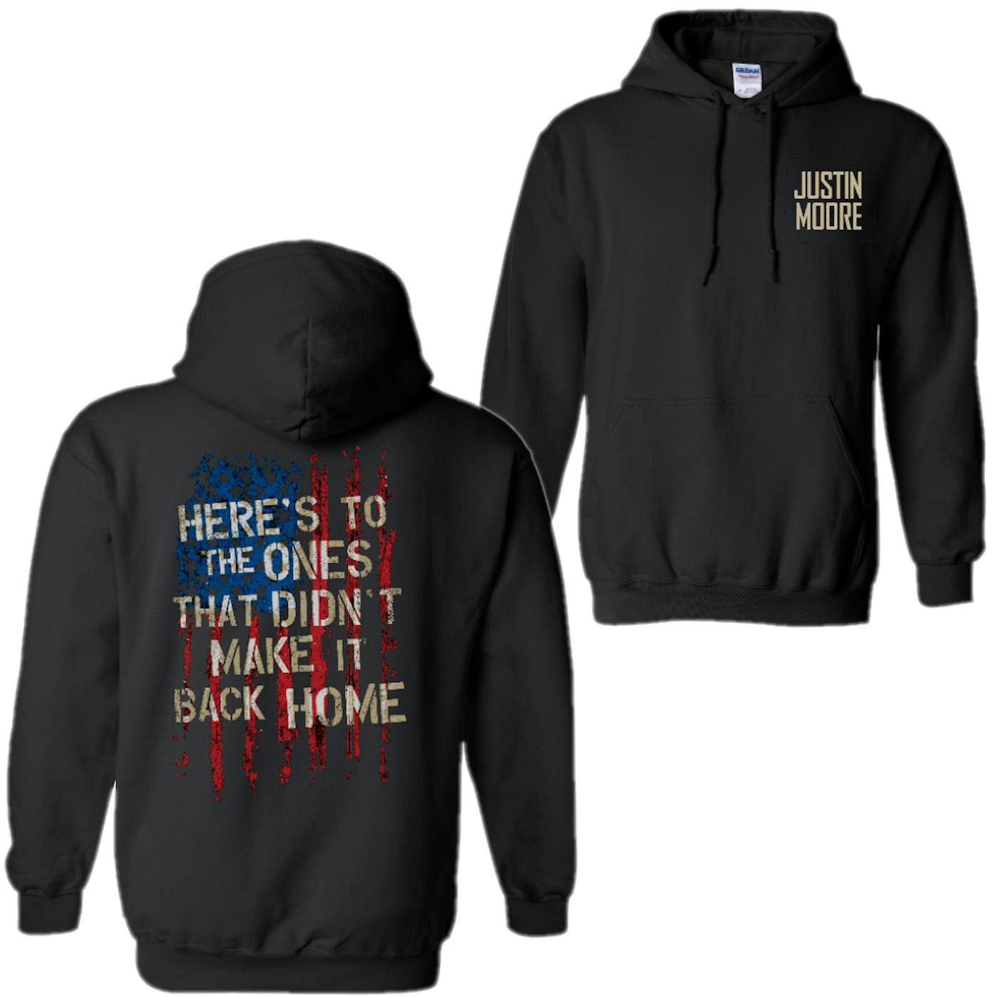 Justin Moore Here's To the Ones Black Pullover Hoodie