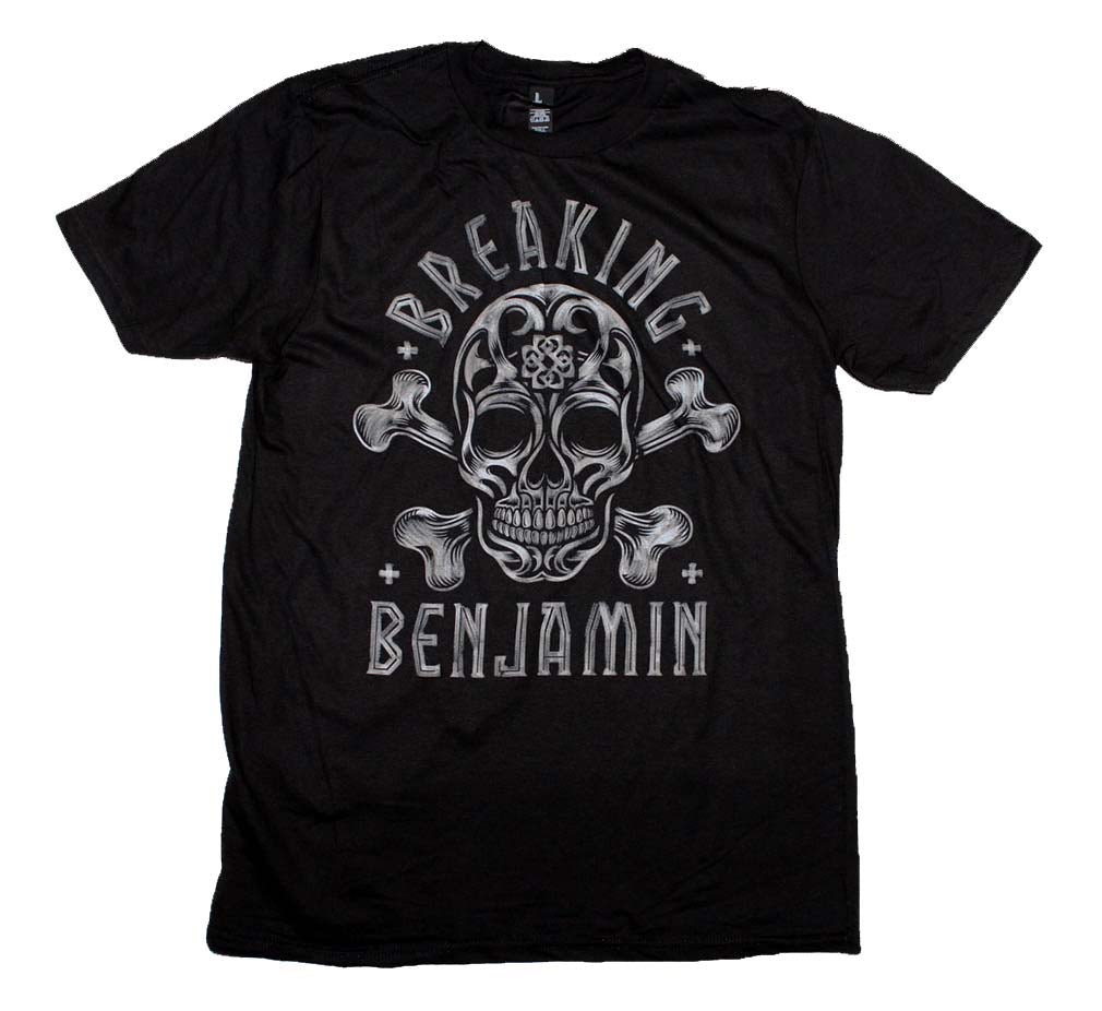 Breaking Benjamin T Shirt Breaking Benjamin Crossbone Skull TShirt