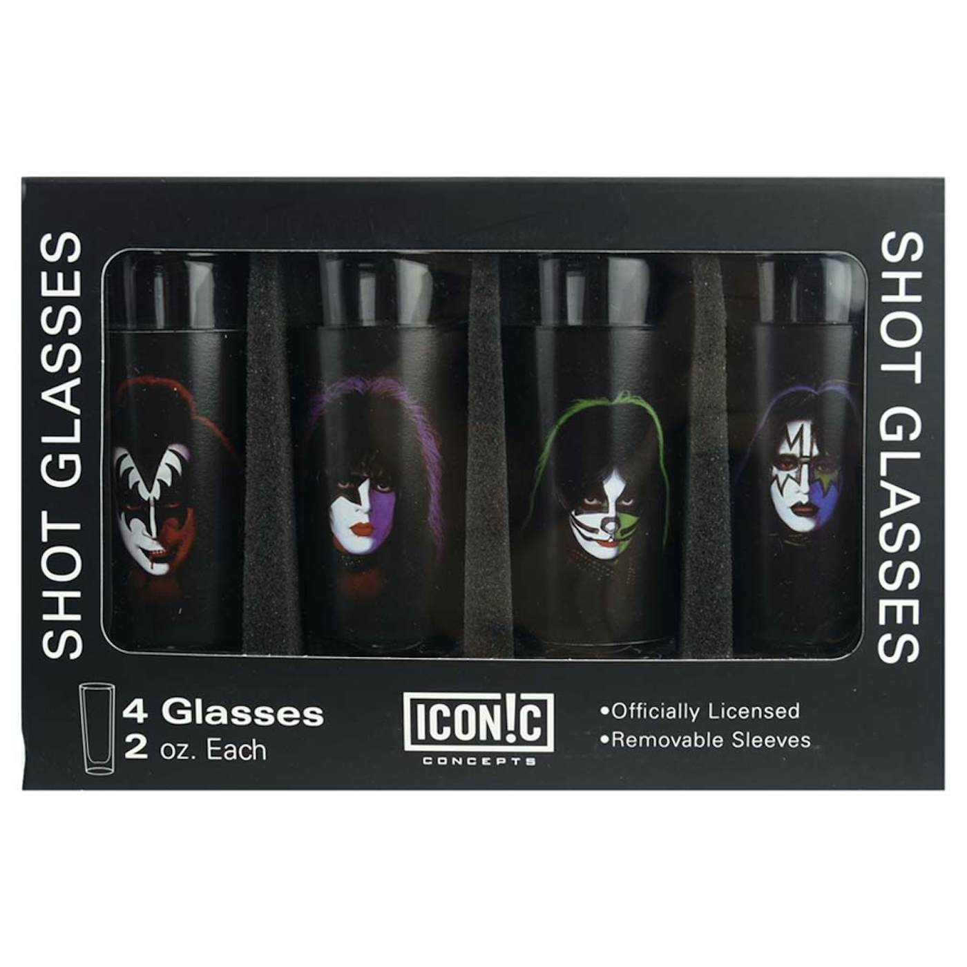 KISS Faces Shot Glass Set (4 Pack)