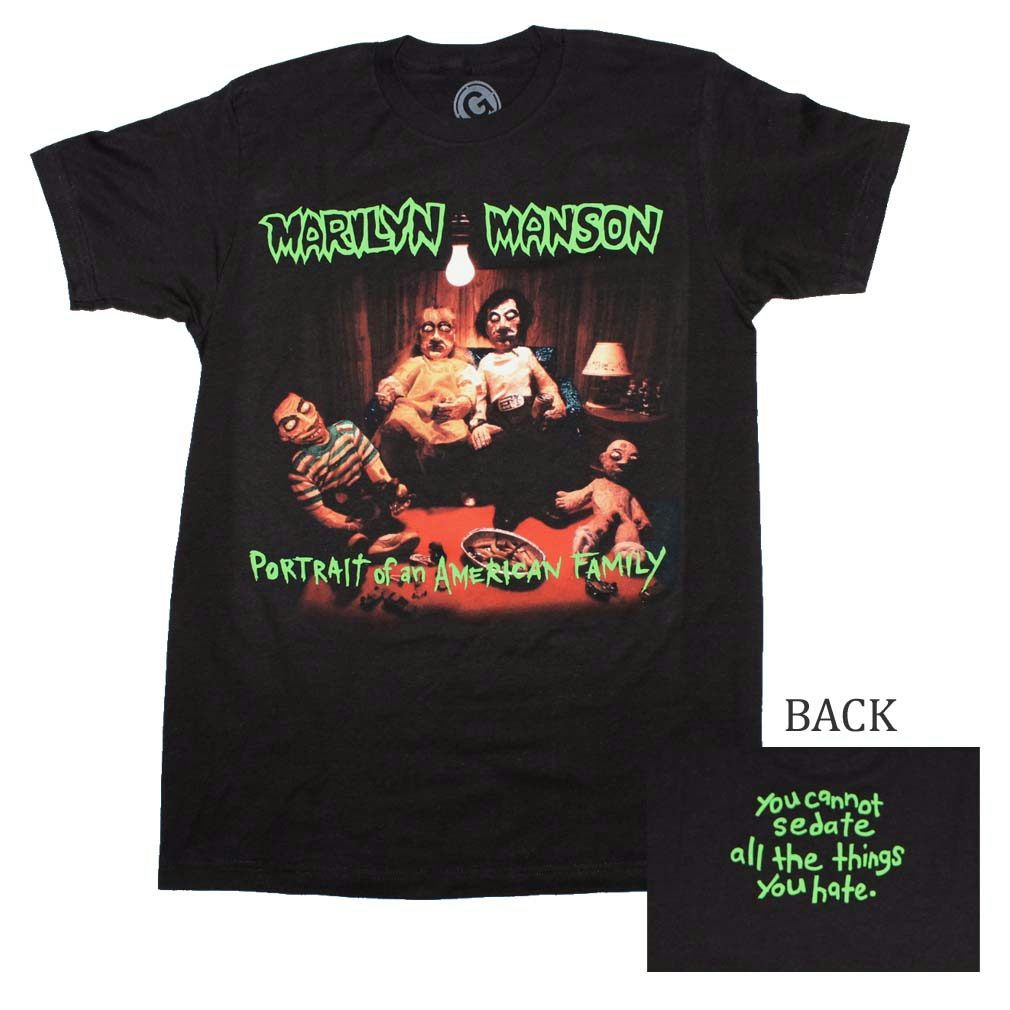 Marilyn Manson American Family T-Shirt - Black Official Logo Tee For Men & Women | Alternative Rock Band Shirt