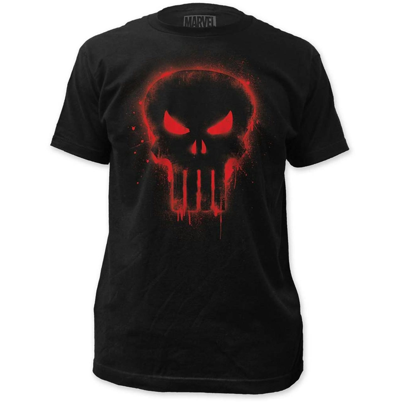 Marvel Comics Punisher T Shirt | Marvel Comics Punisher Red Logo T-Shirt