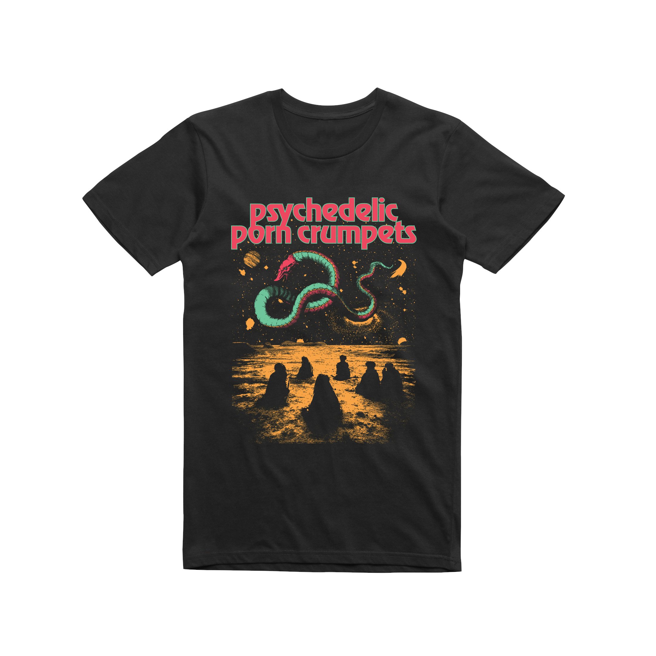 Psychedelic Porn Crumpets Space Snake / Black T-shirt