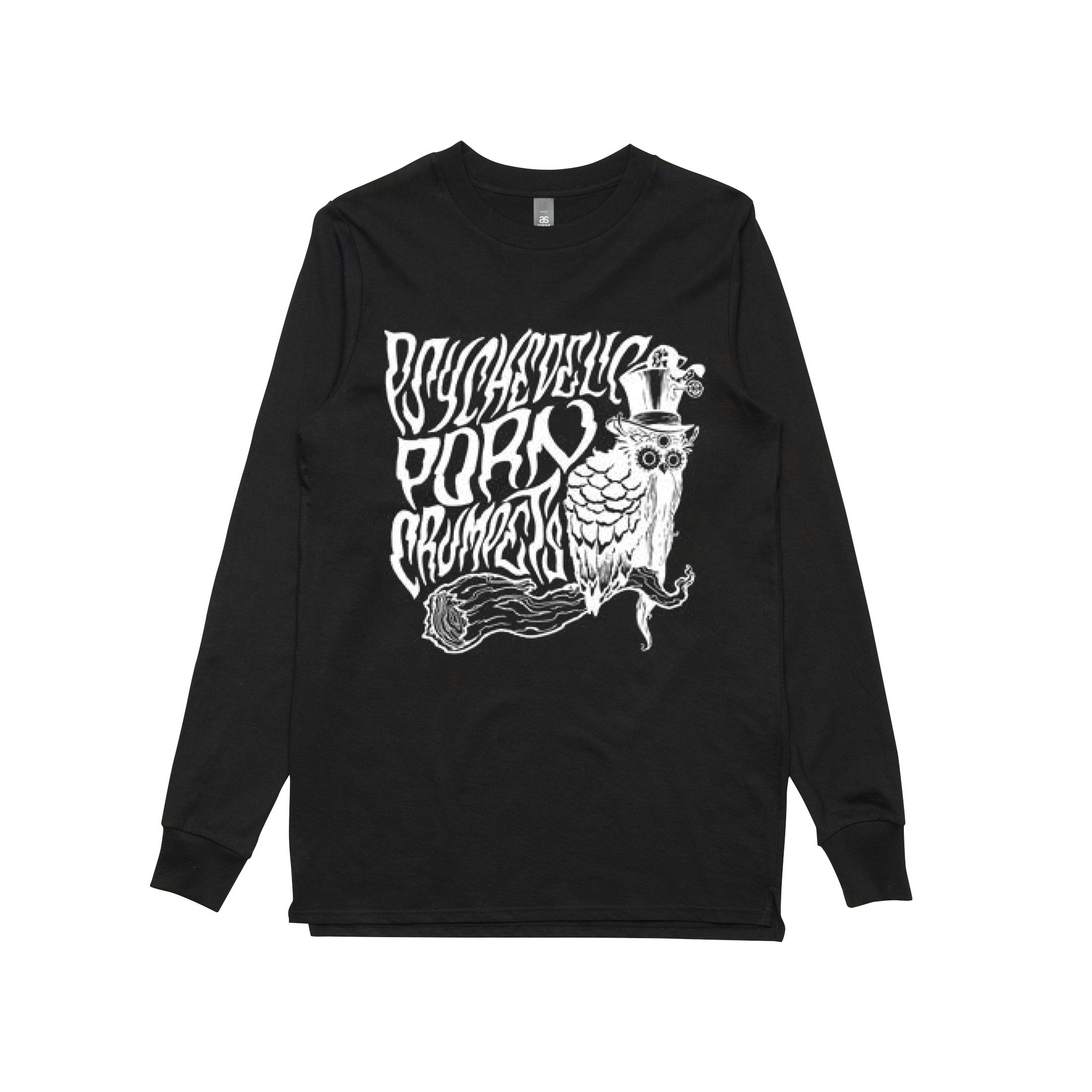 Psychedelic Porn Crumpets Owl / Black Longsleeve