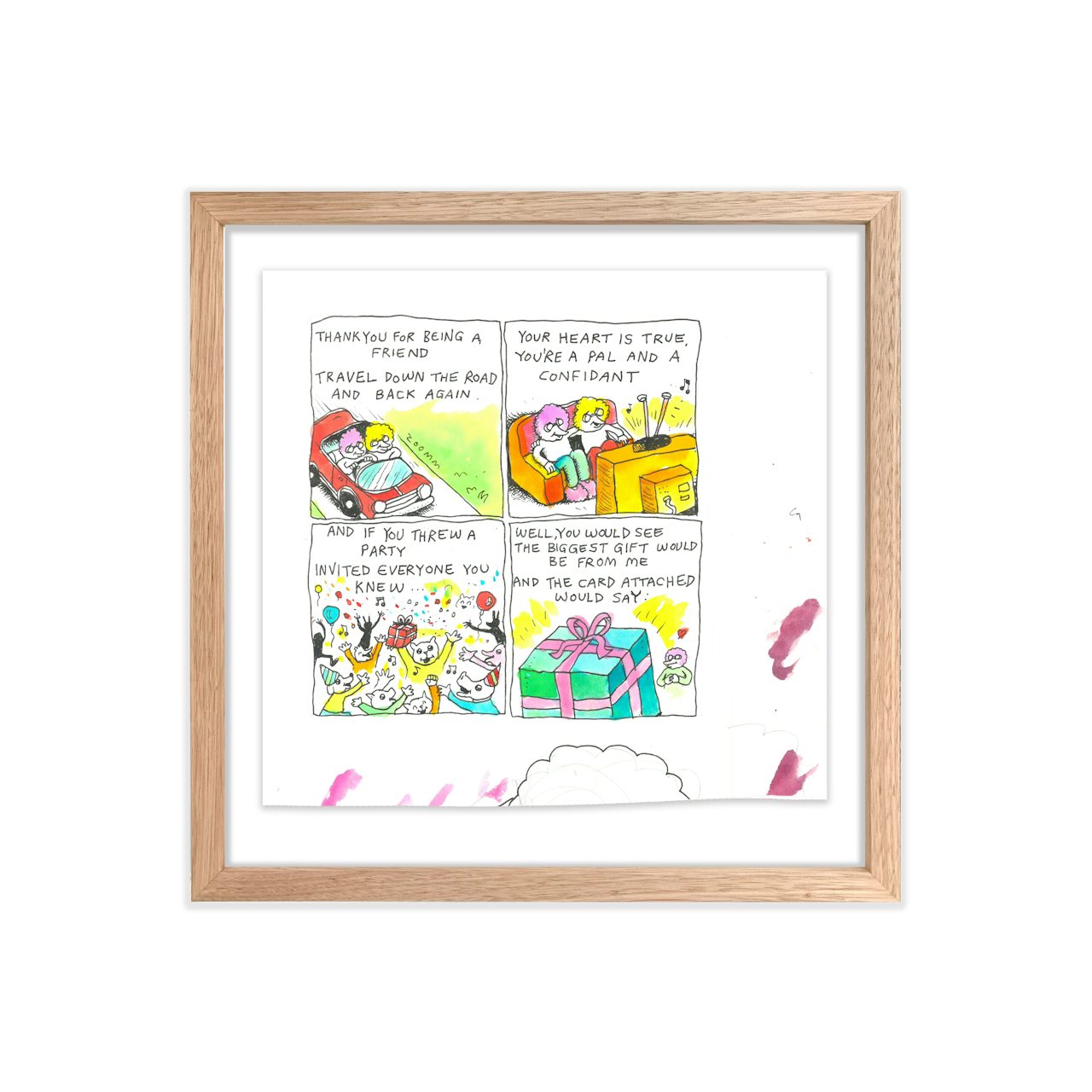 Bjenny Montero Thank You For Being A Friend Set Of 2 Framed Originals Bjenny Montero Thank You For Being A Friend Set Of 2 Framed Originals