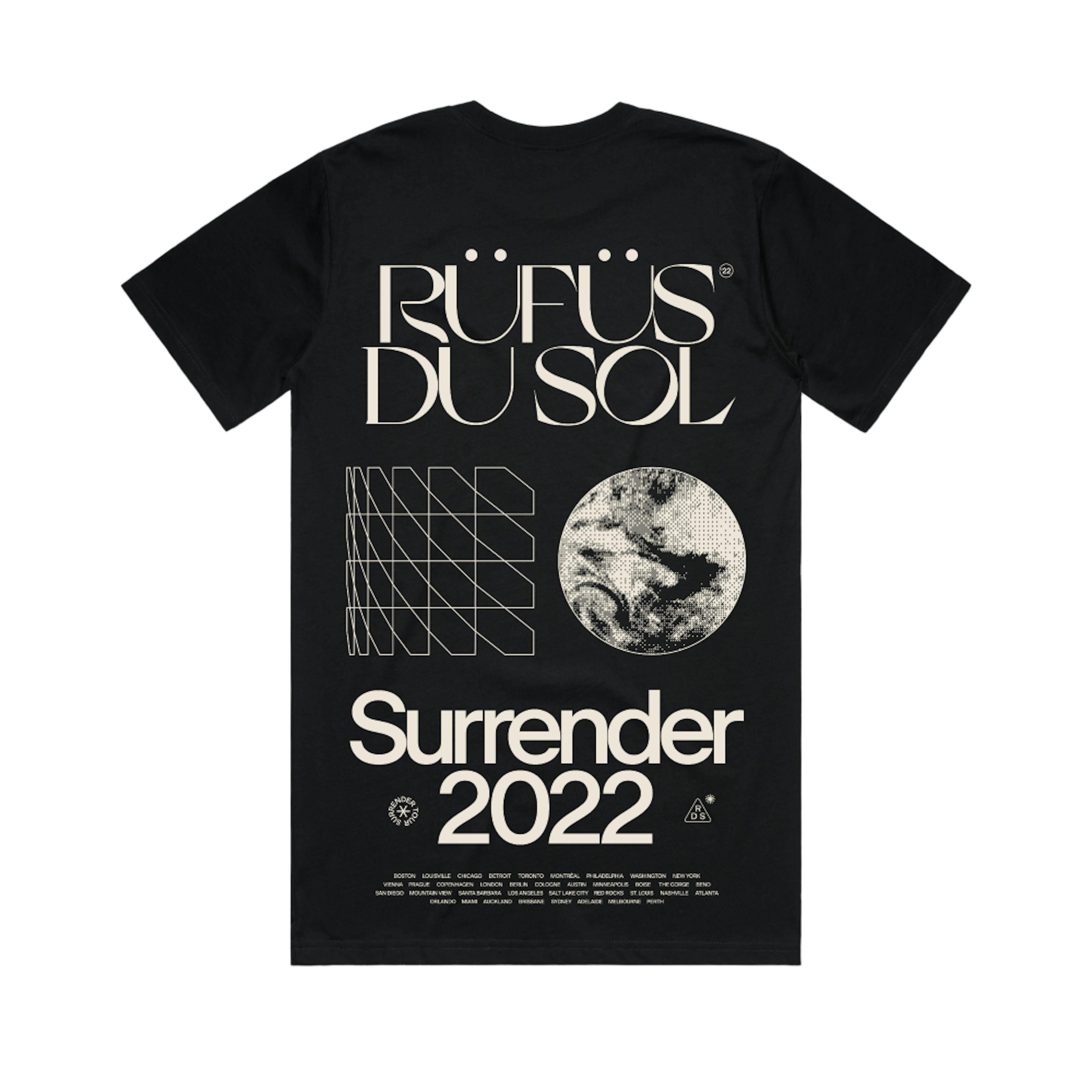 RÜFÜS SOL RÜFÜS DU / Surrender 2022 Cities Black T-Shirt