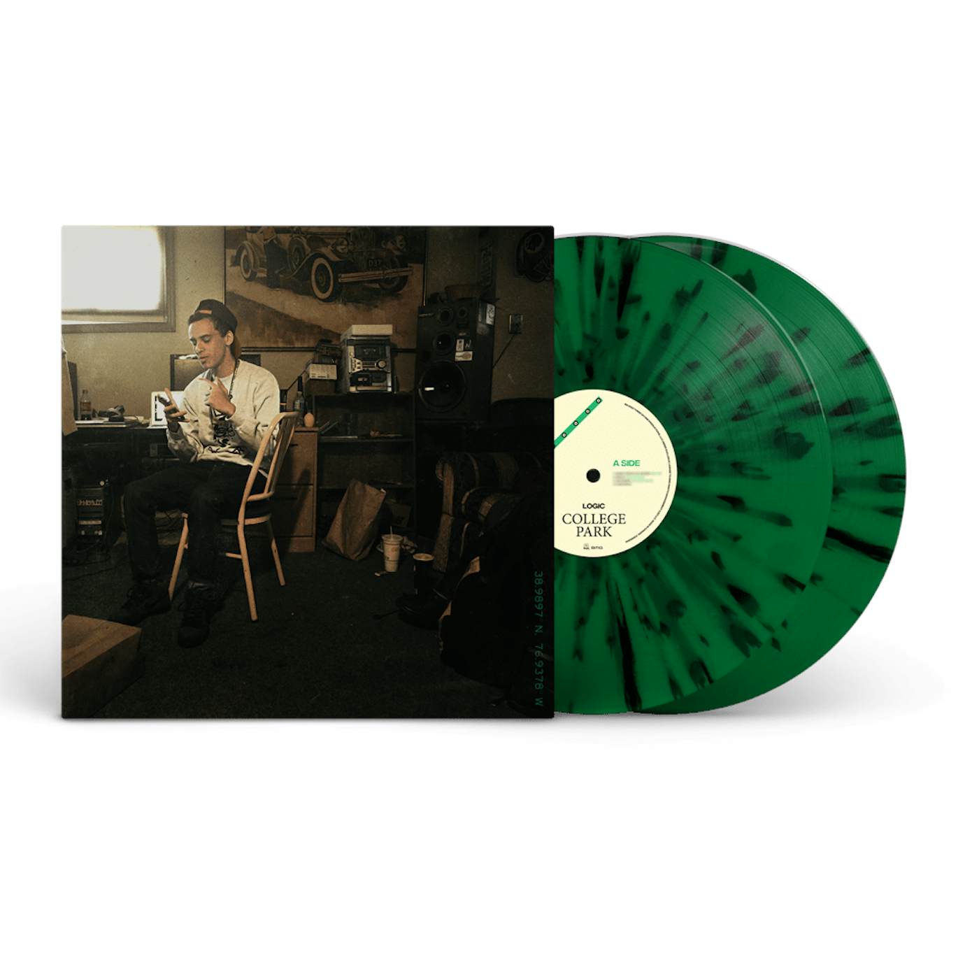 Høne manuskript Bløde fødder Logic College Park Exclusive Varsity Green + Black Splatter Double Vinyl  Double Vinyl