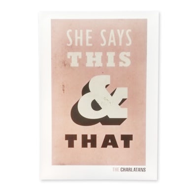 The Charlatans She Says This & That Lyric Poster