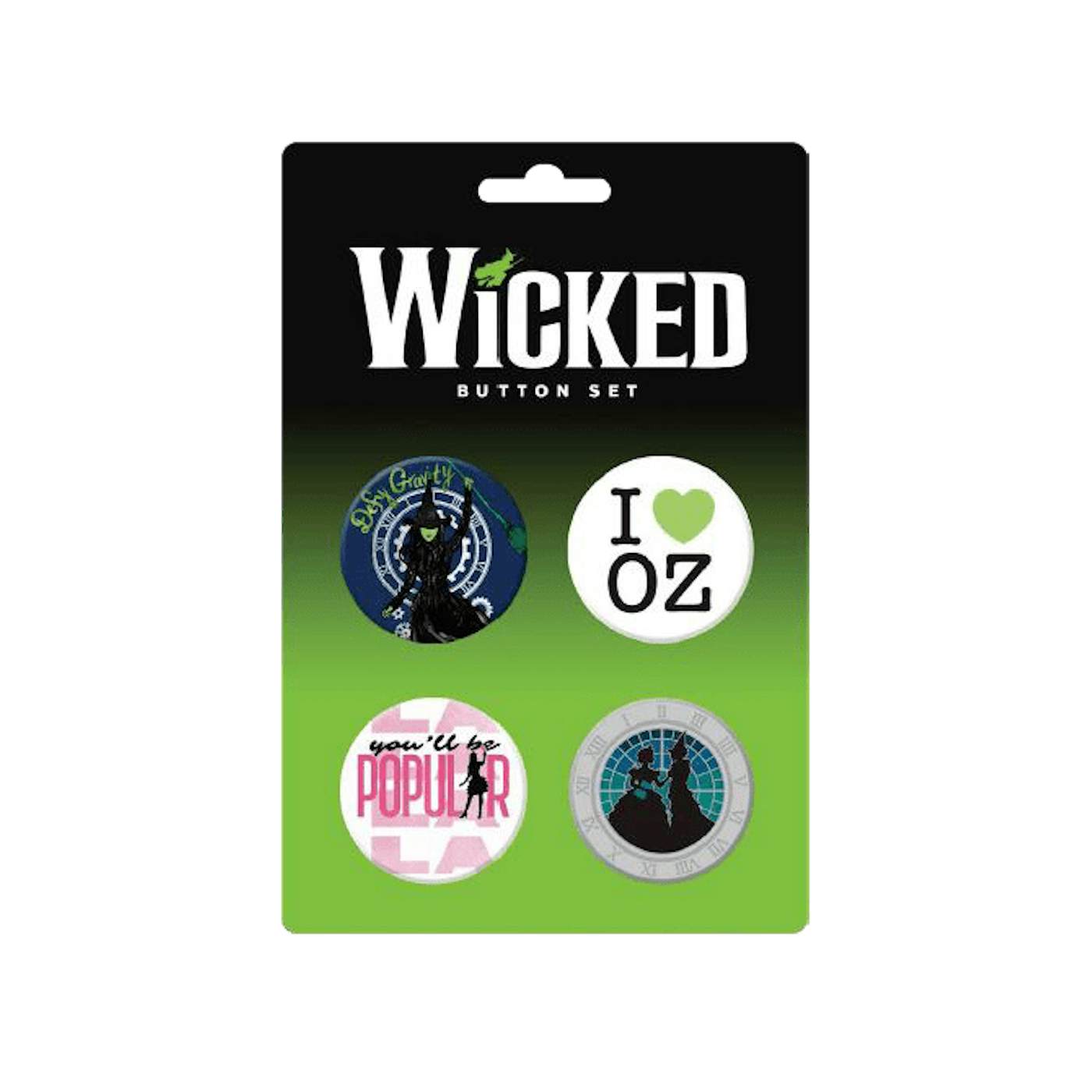 WICKED The Musical BROADWAY SHOW UNISEX CLOCK TEE new!! OFFICIAL MERCHANDISE