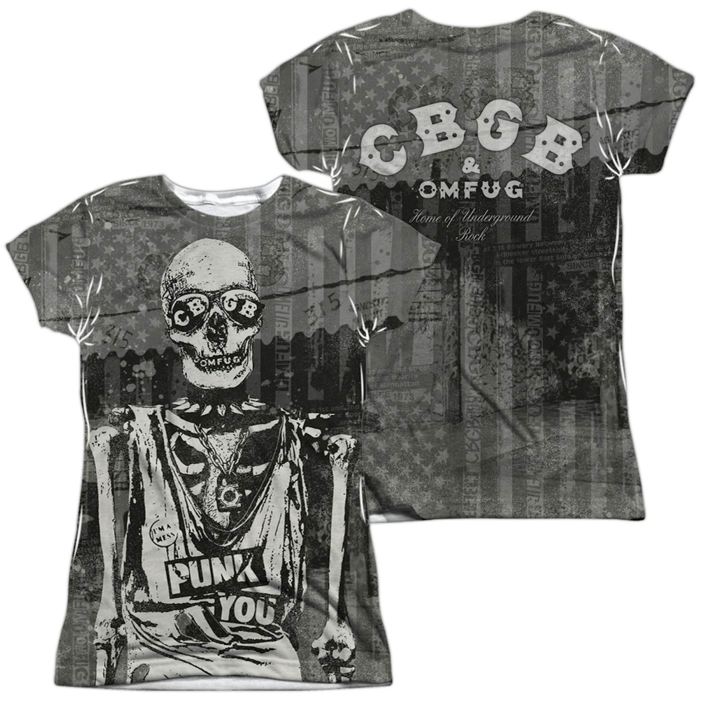 Cbgb Junior's T Shirt | PUNK YOU (FRONT/BACK PRINT) Sublimated Tee