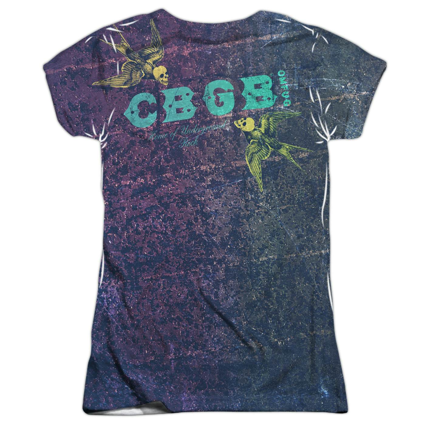 Cbgb Junior's T Shirt | TORN (FRONT/BACK PRINT) Sublimated Tee