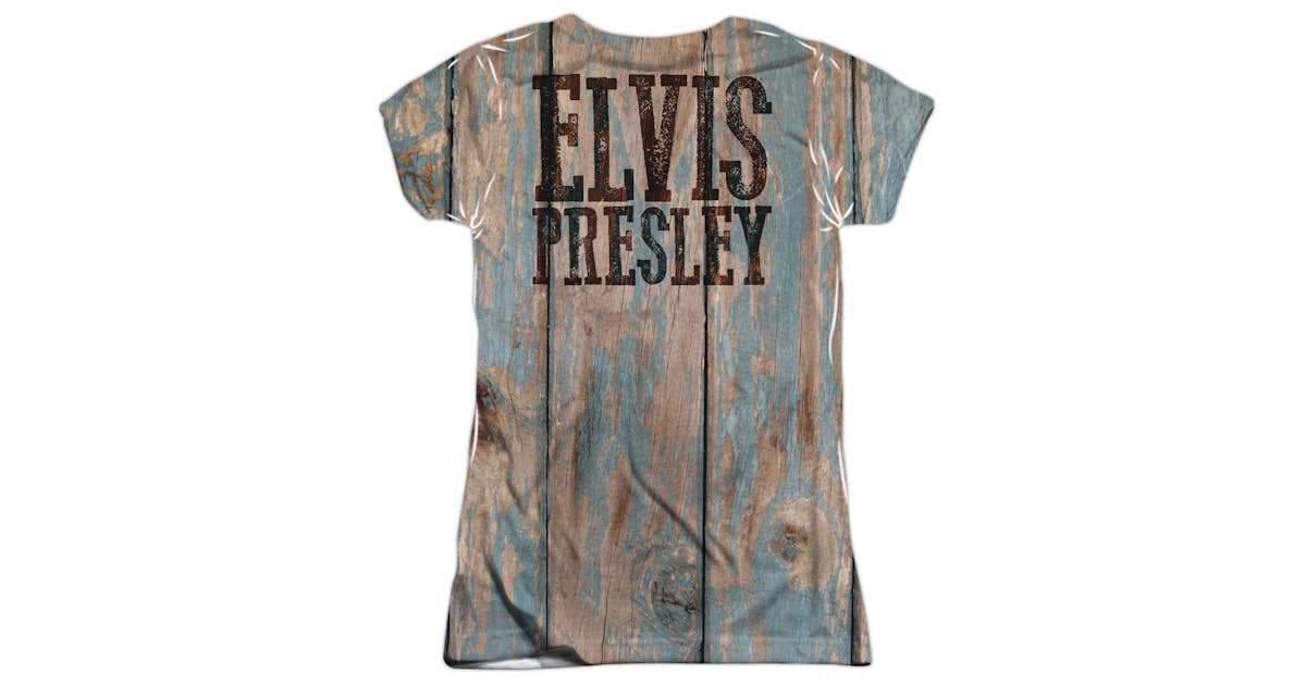 Elvis Presley Junior's T Shirt  WOODGRAIN (FRONT/BACK PRINT