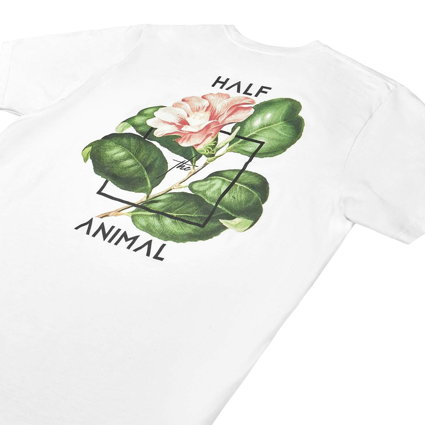 Half the Animal Flower Square T-shirt (White)