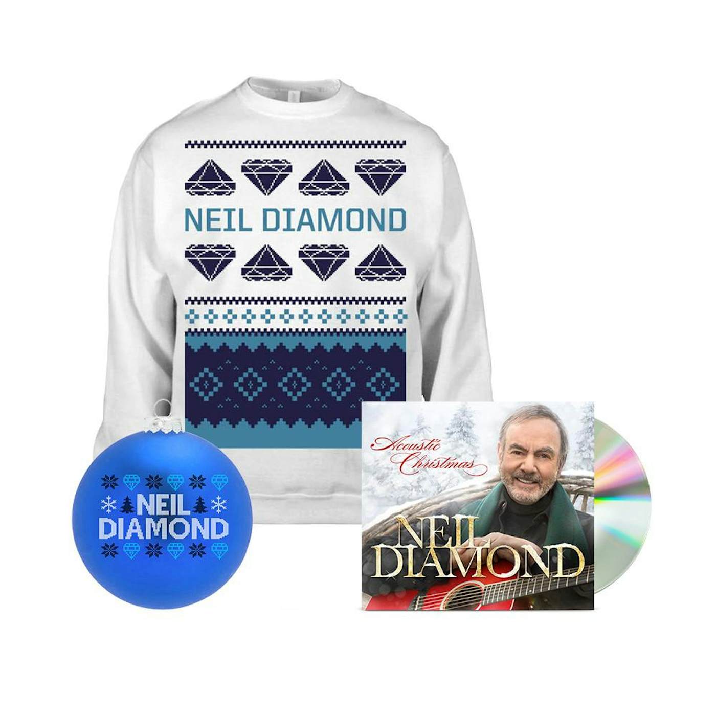 Neil Diamond Holiday Sweatshirt + CD + Holiday Ornament