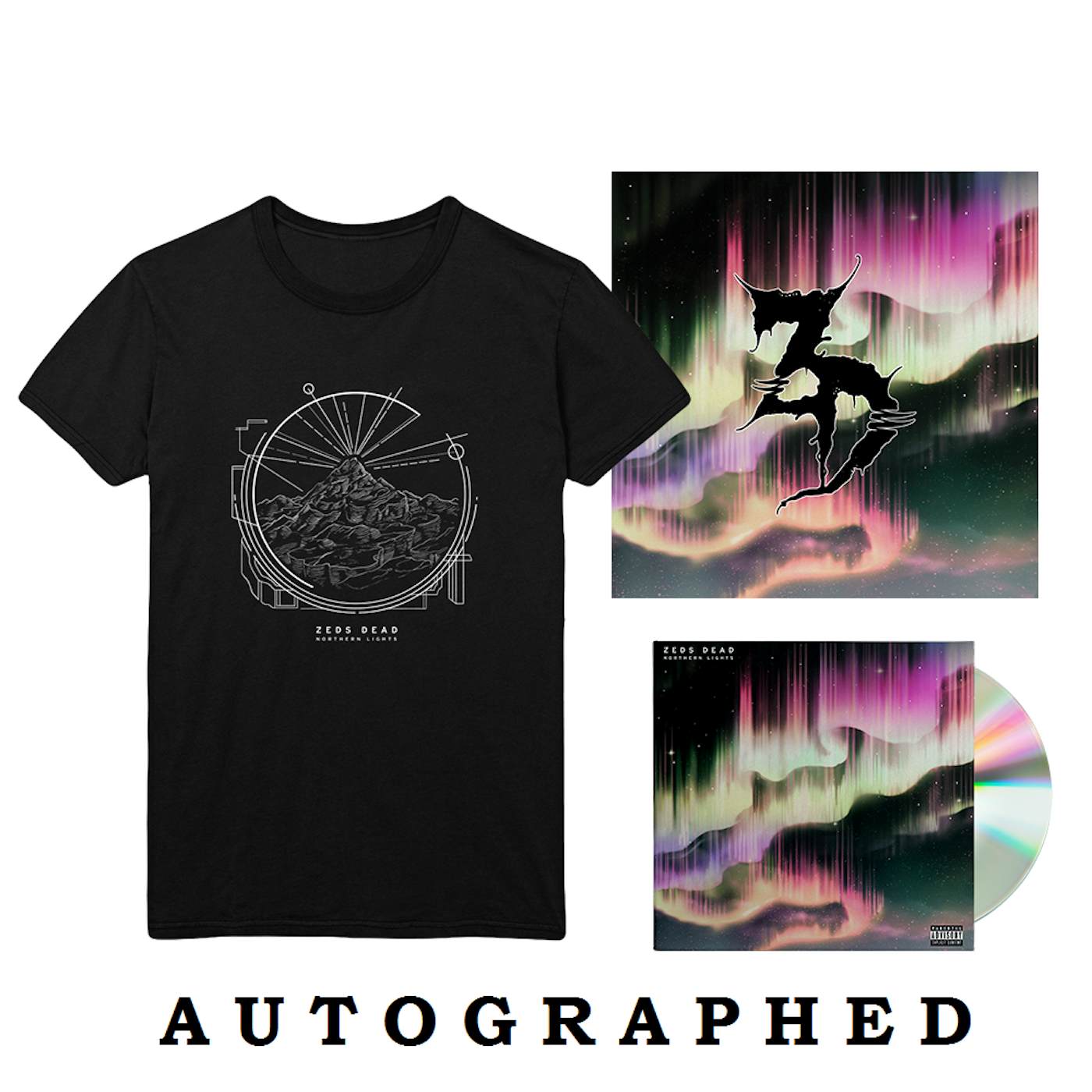 Zeds Dead Northern Lights CD + 12"x12" Litho + T-Shirt