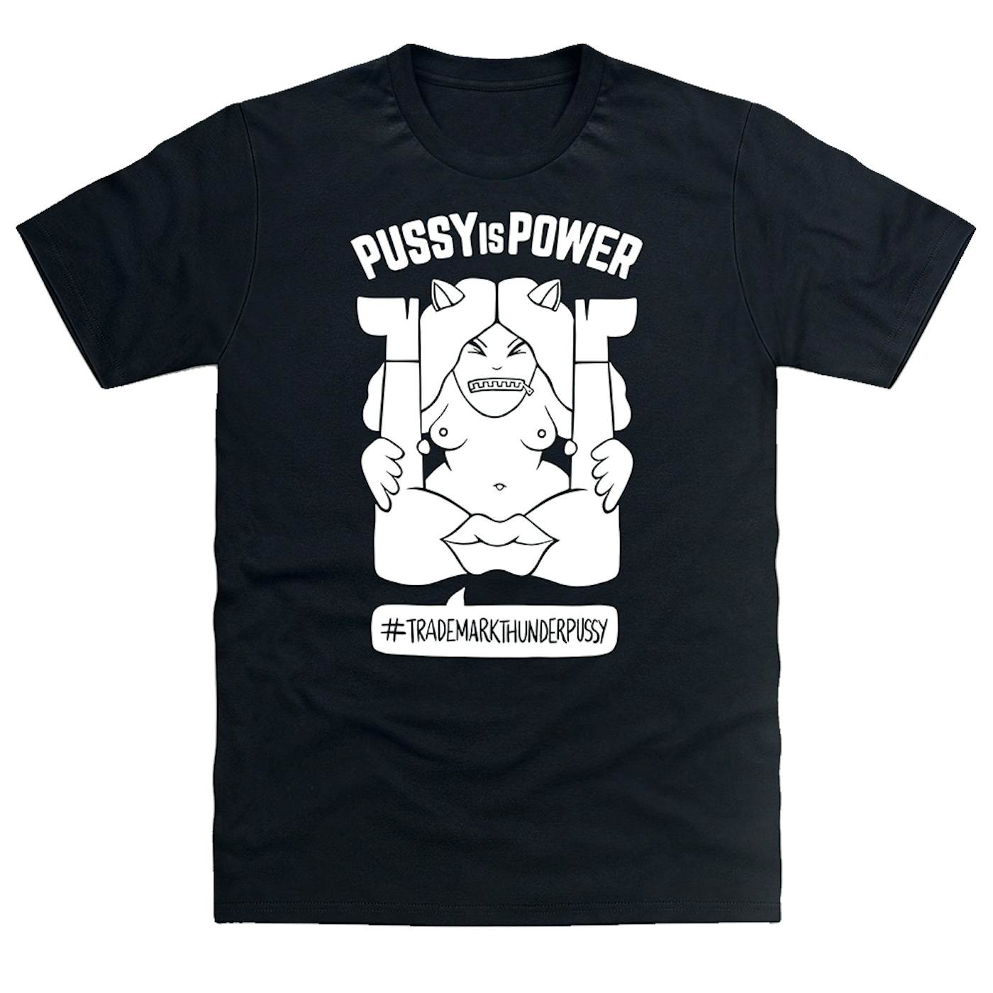 Thunderpussy Pussy is Power Black + White T-Shirt