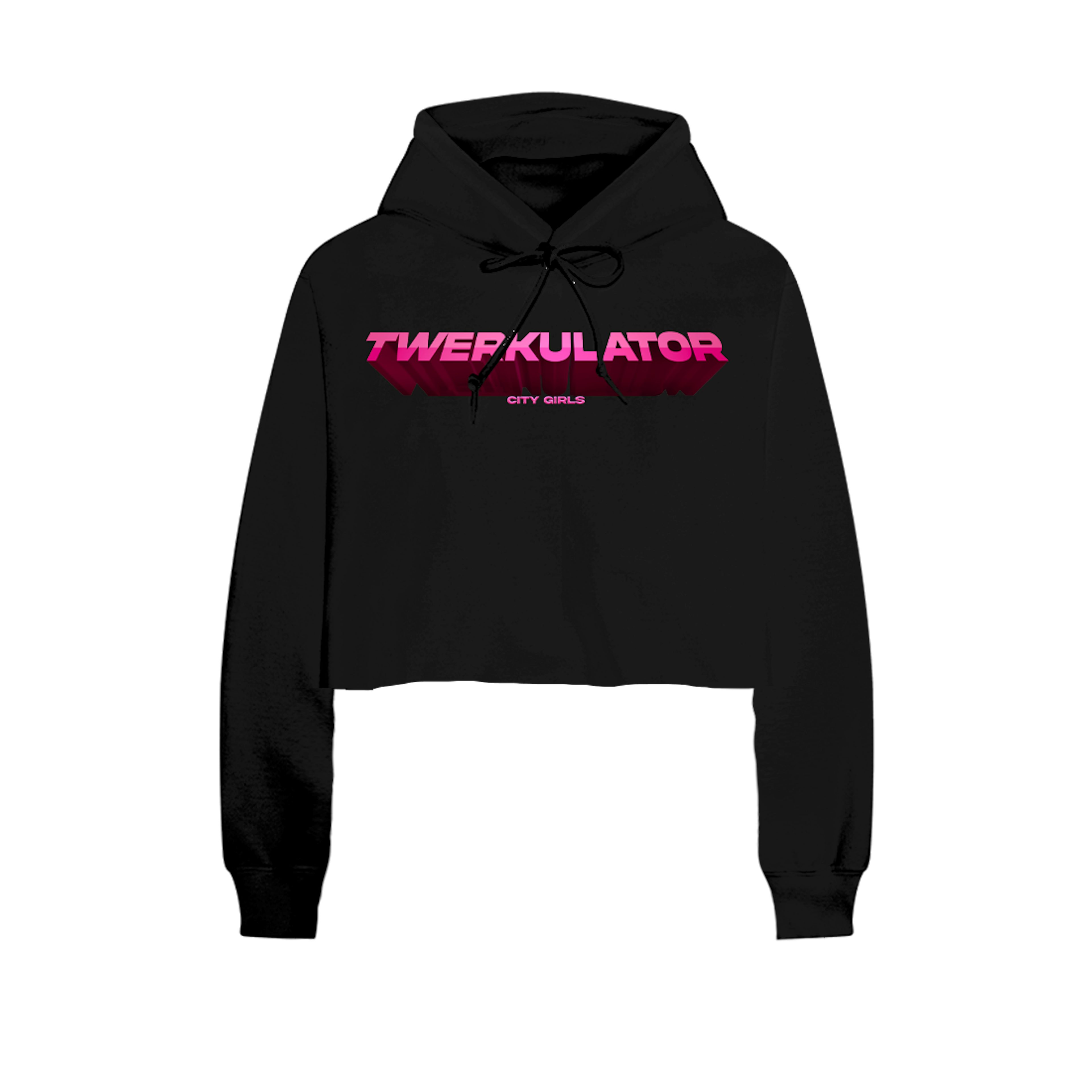 City Girls TWERKULATOR CROPPED BLACK HOODIE