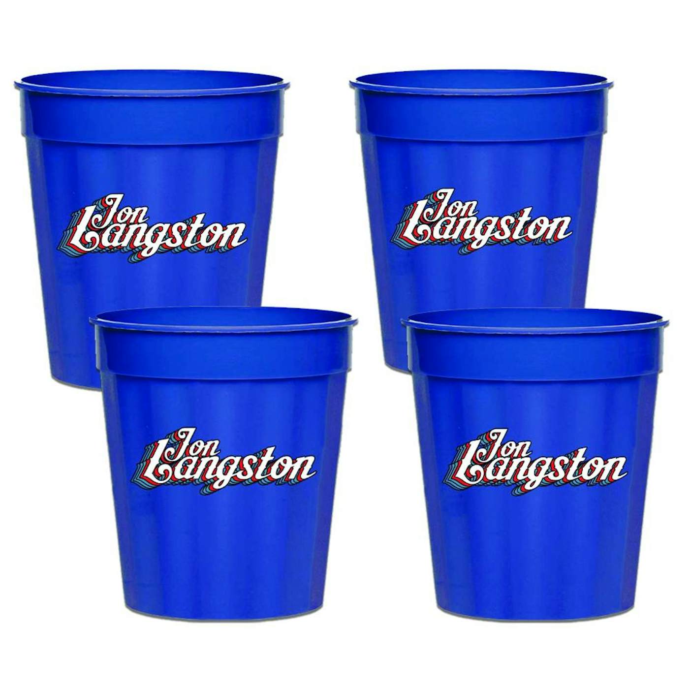 Jon Langston Stadium Cups - Blue Plastic (Set of 4)