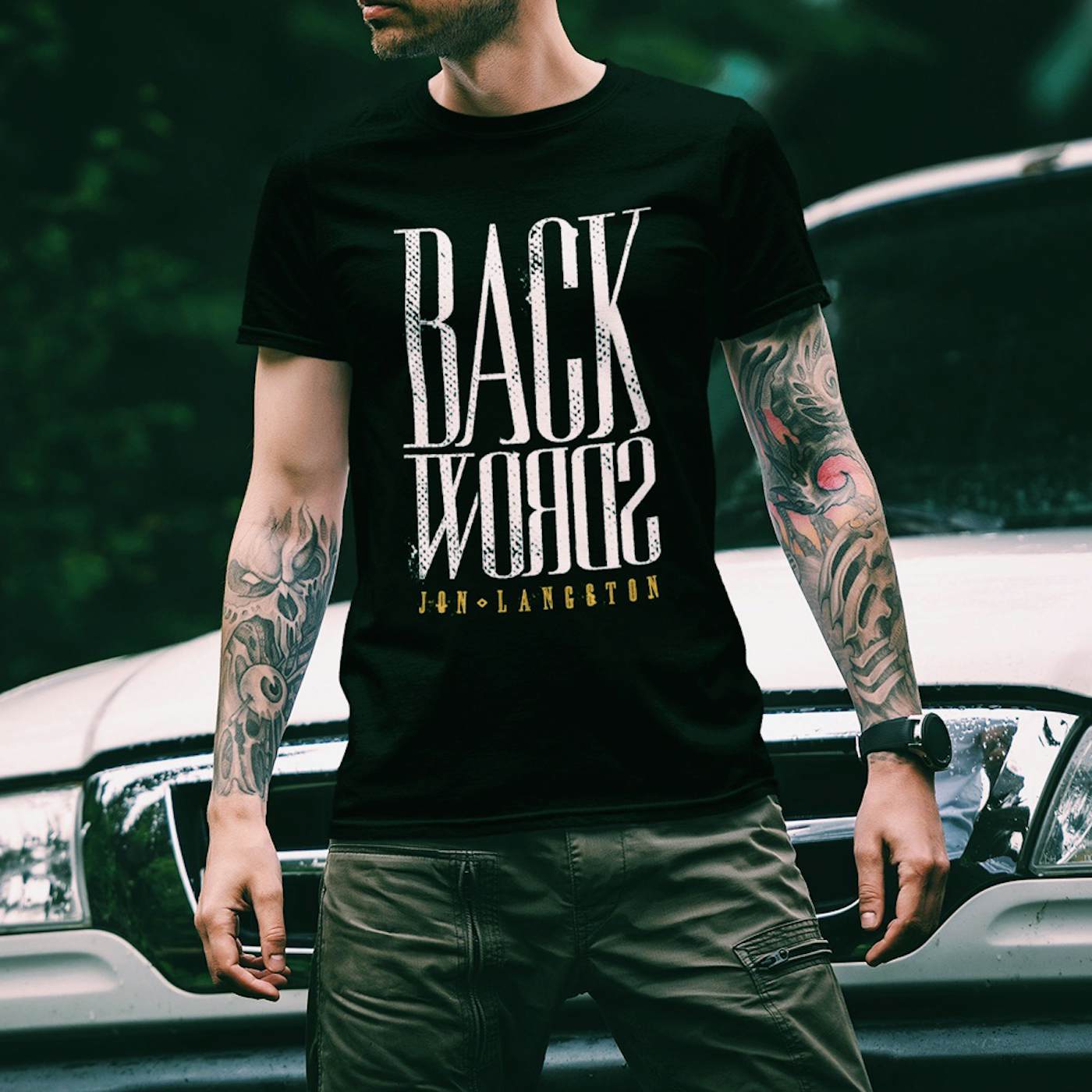Jon Langston Back Words T-Shirt (Black)