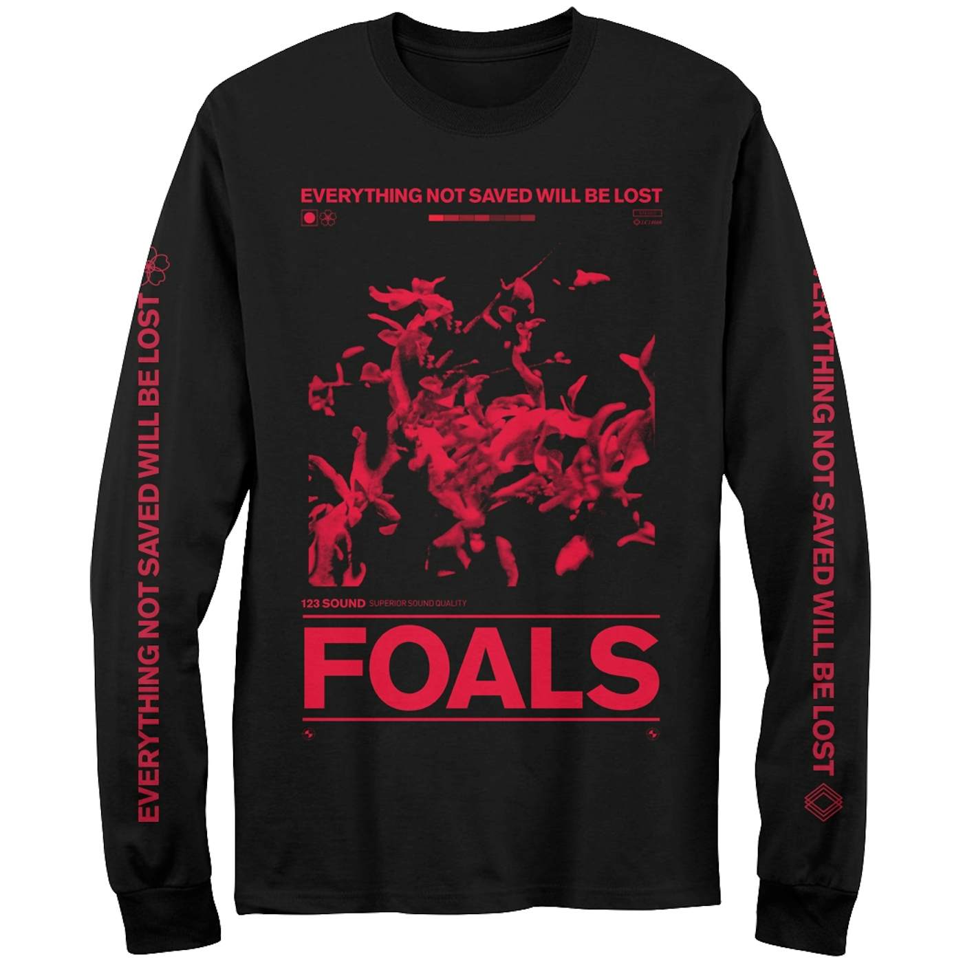 Foals Floral Album Box Black Longsleeve T-Shirt