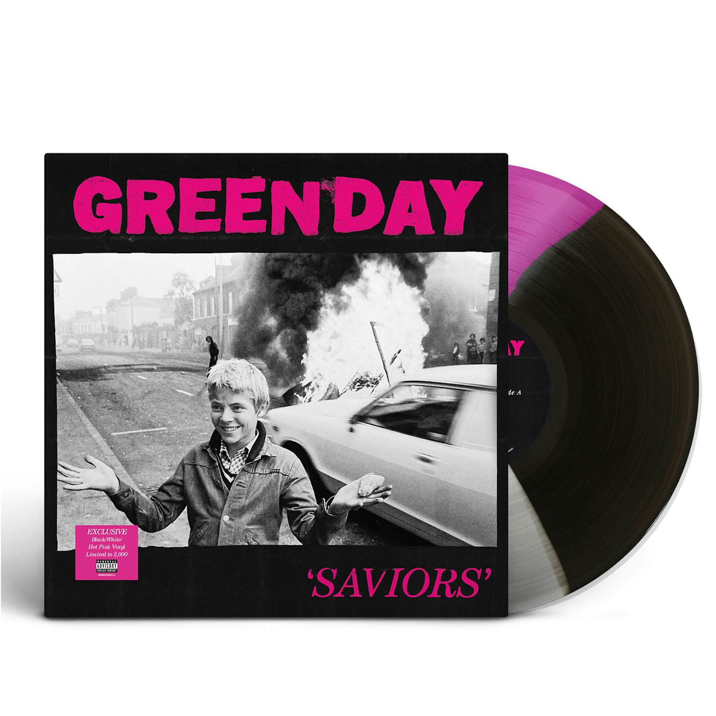 Green Day SAVIORS Lt Ed Store Exclusive Tricolor Black White Hot Pink Vinyl LP