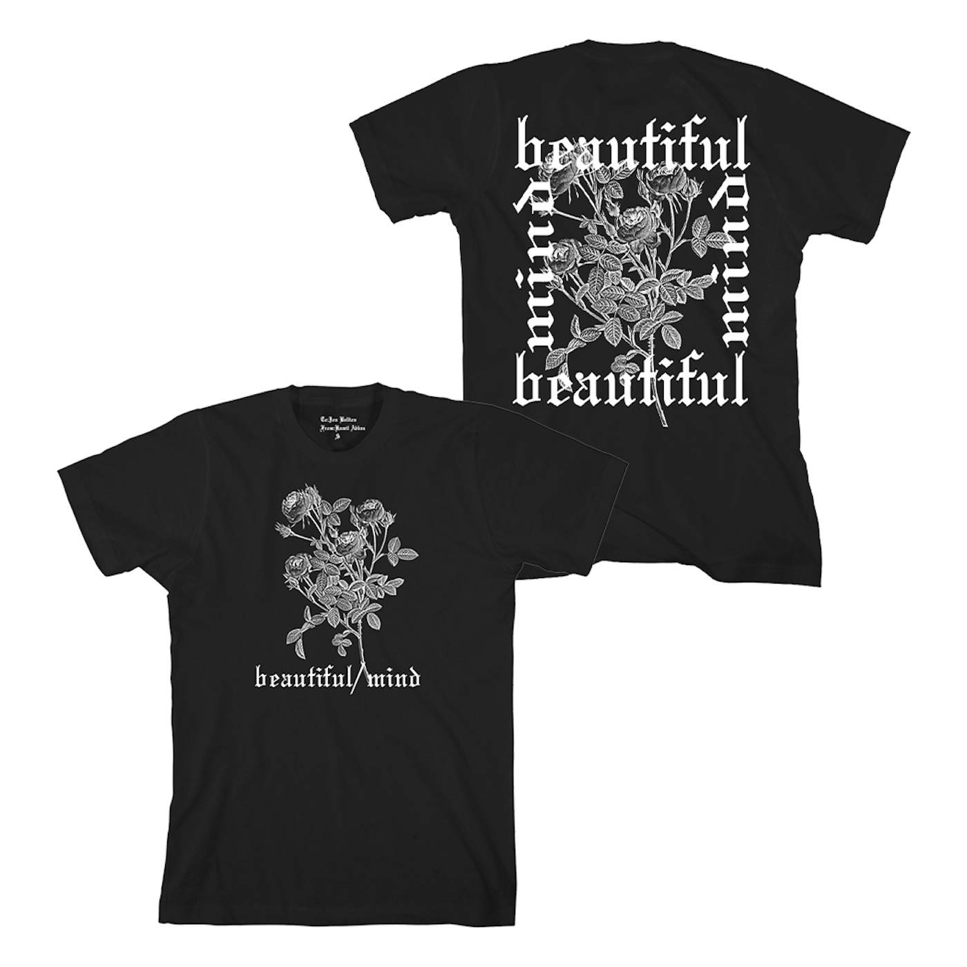 Jon Bellion Old English Floral Black T-Shirt