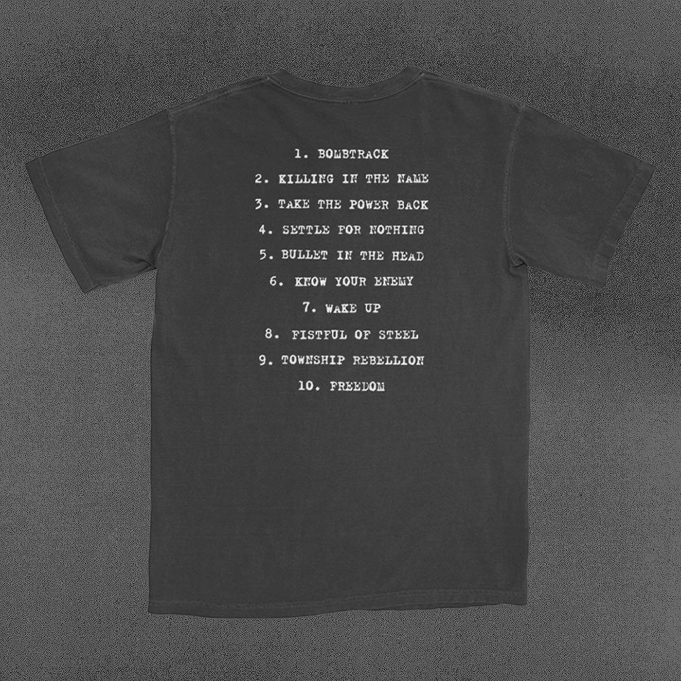 Rage Against The Machine RATM Cover Tracklist T-Shirt