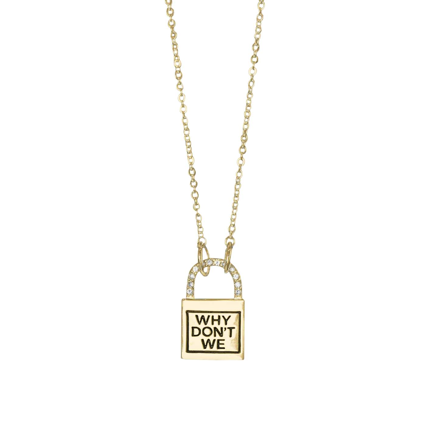 Why Don't We Initial Lock Gold Necklace Gold