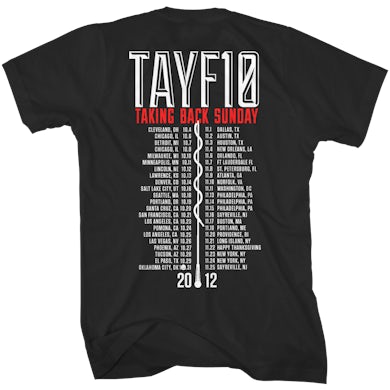 Taking Back Sunday TAYF10 Tour T-Shirt
